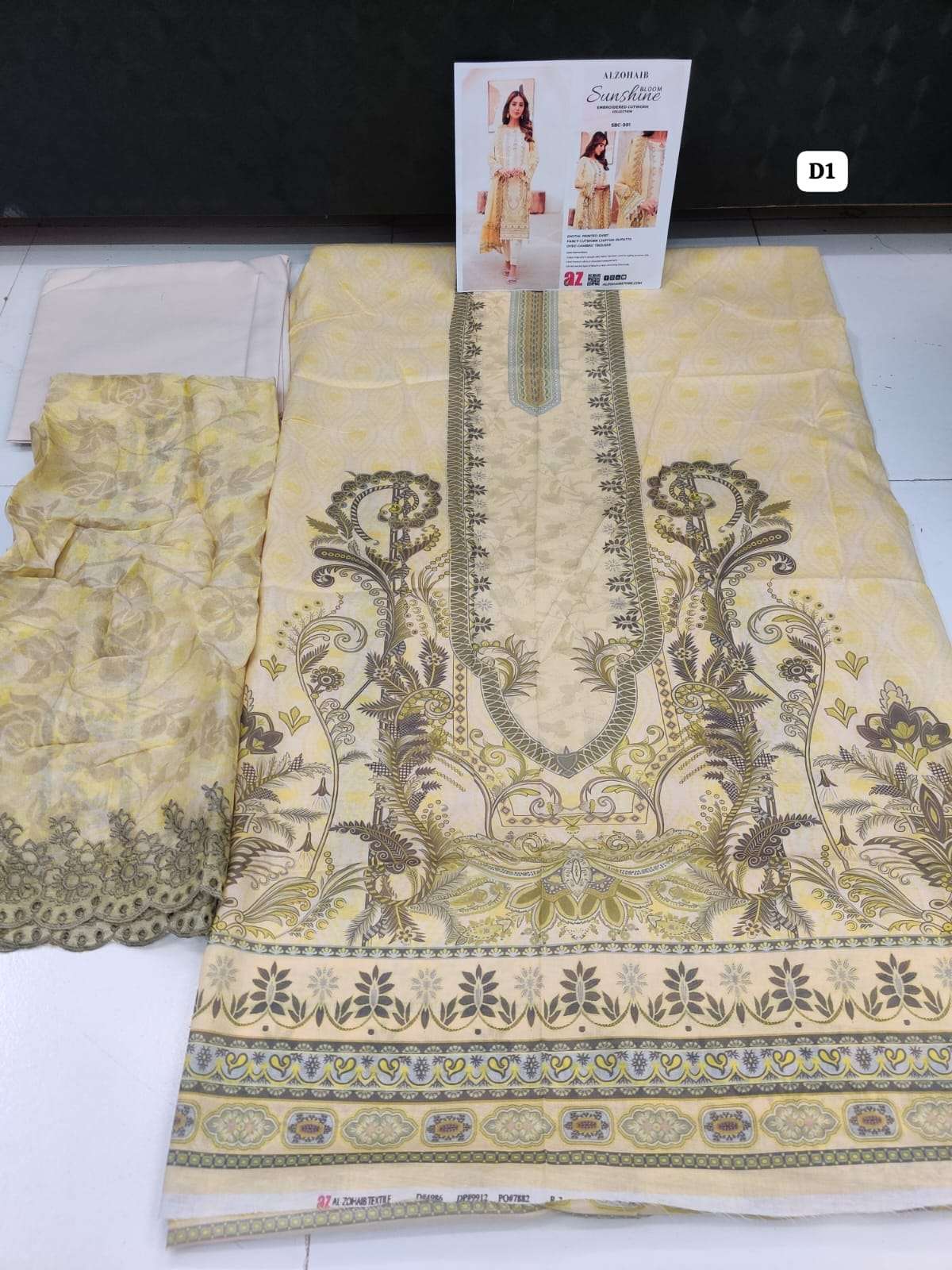 Sunshine Bloom Embroidered Cutwork Lawn Collection 2024 Open Pic Al Zohaib-03