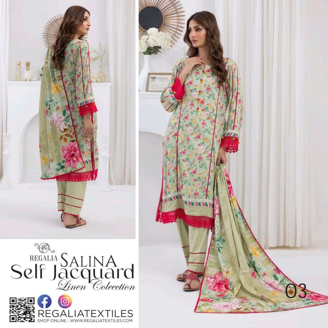 SALINA Printed Linen Self Jacquard Collection 2024 by Regalia Textiles	-07
