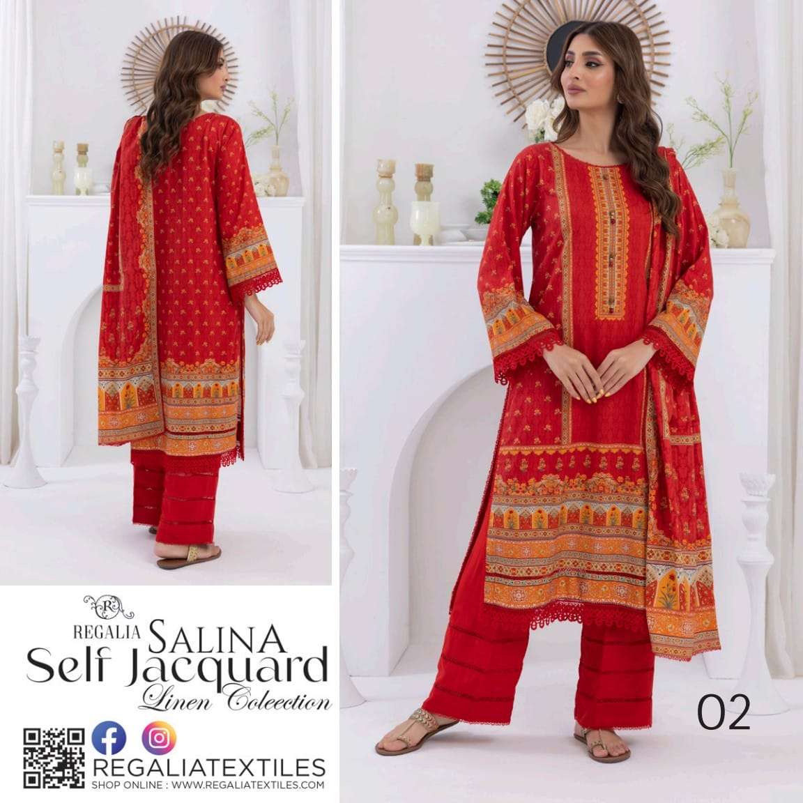 SALINA Printed Linen Self Jacquard Collection 2024 by Regalia Textiles	-10