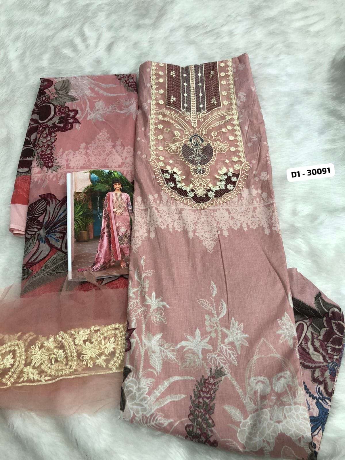 Premium Cotton Embroidered Collection Code 30091 by Falah Designer Suits-01