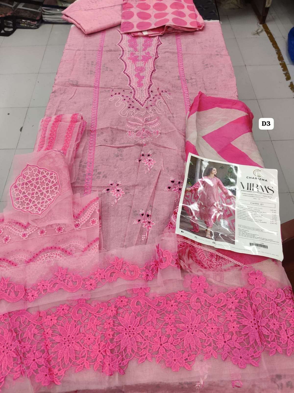 Miraas Unstitched Embroidered Lawn Collection 2025 By Charizma-09