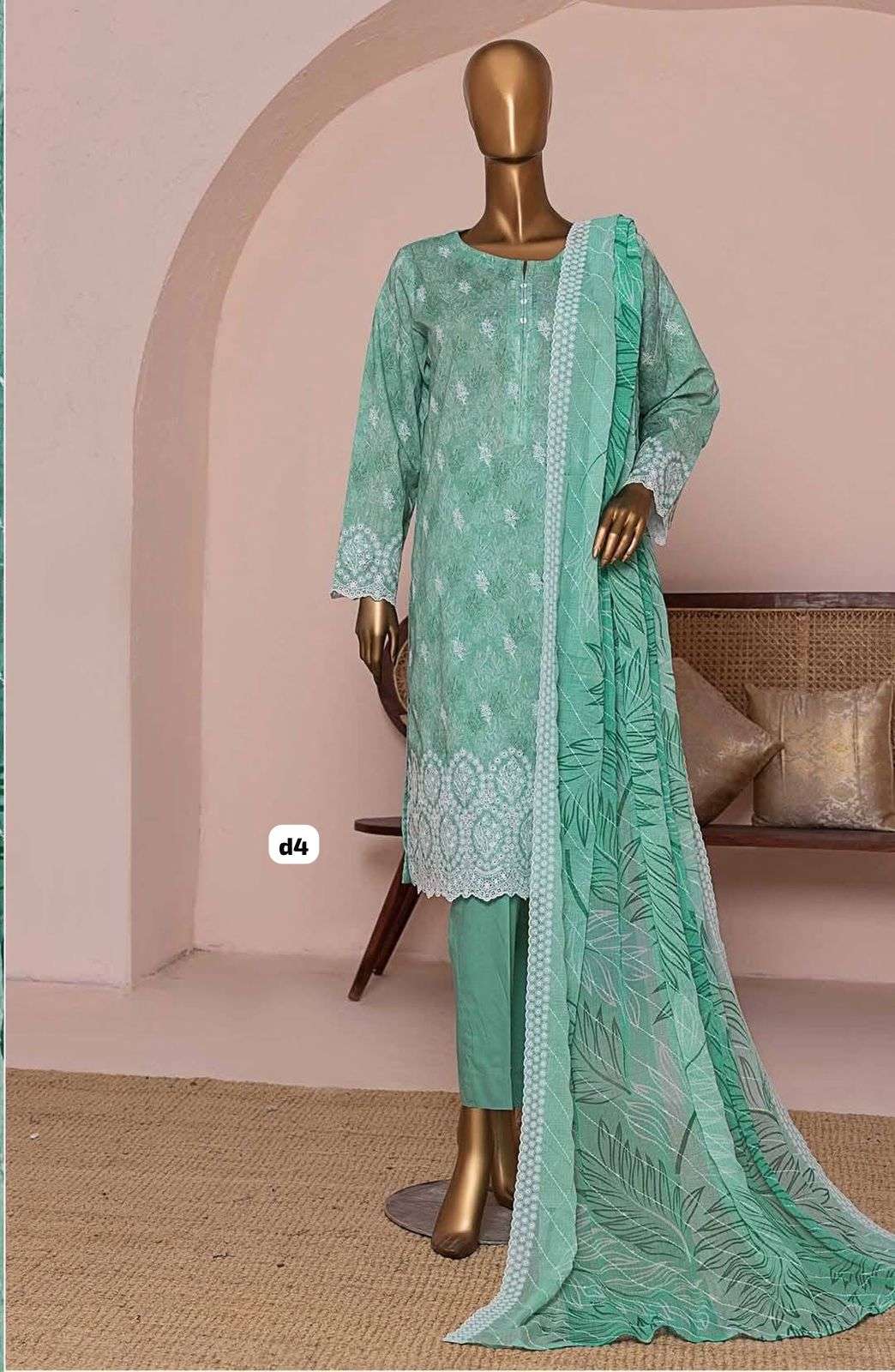 Premium Printed & Embroidered Chikankari Lawn By HZ Textiles-03