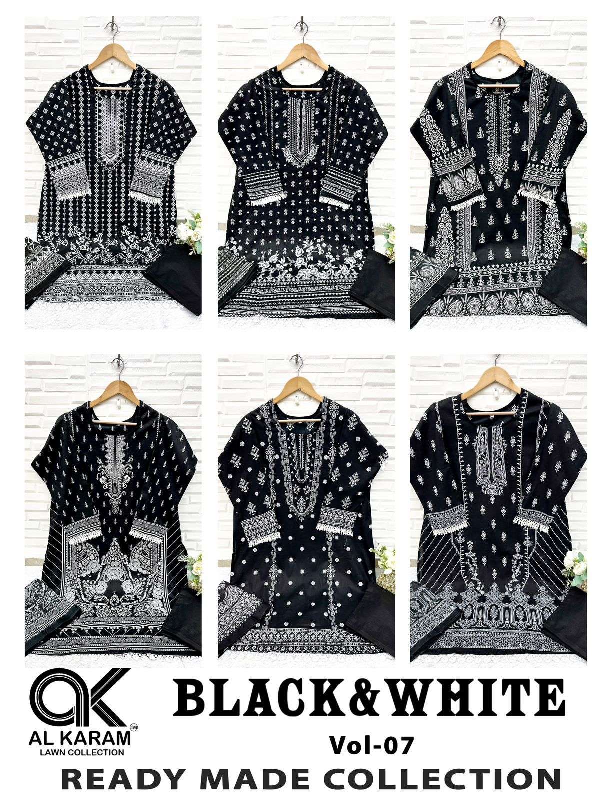 BLACK AND WHITE STICH SUITS READY WEAR BY AL KARAM-01-06