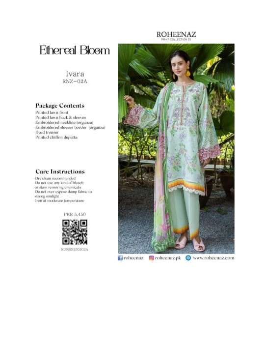 ETHERAL BLOOM LUXURY LAWN EID COLLECTION 2025 BY ROHEENAZ-04
