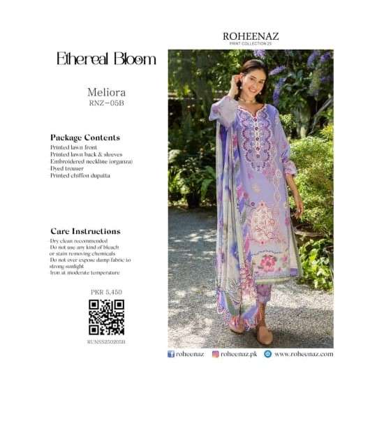ETHERAL BLOOM LUXURY LAWN EID COLLECTION 2025 BY ROHEENAZ-08