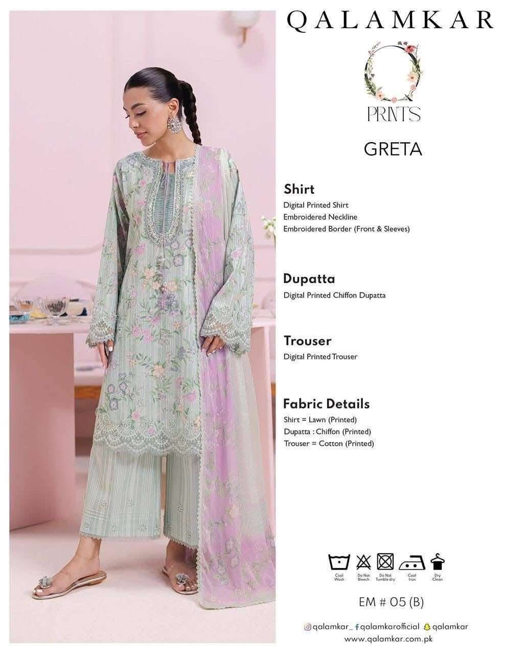 QPrints Unstitched Embroidered Lawn Collection 25 Vol 2 By Qalamkar-04