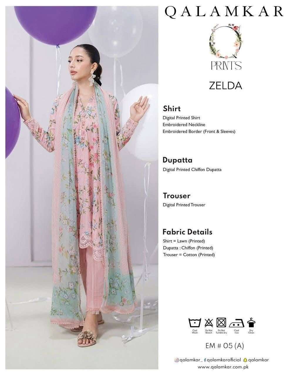 QPrints Unstitched Embroidered Lawn Collection 25 Vol 2 By Qalamkar-17