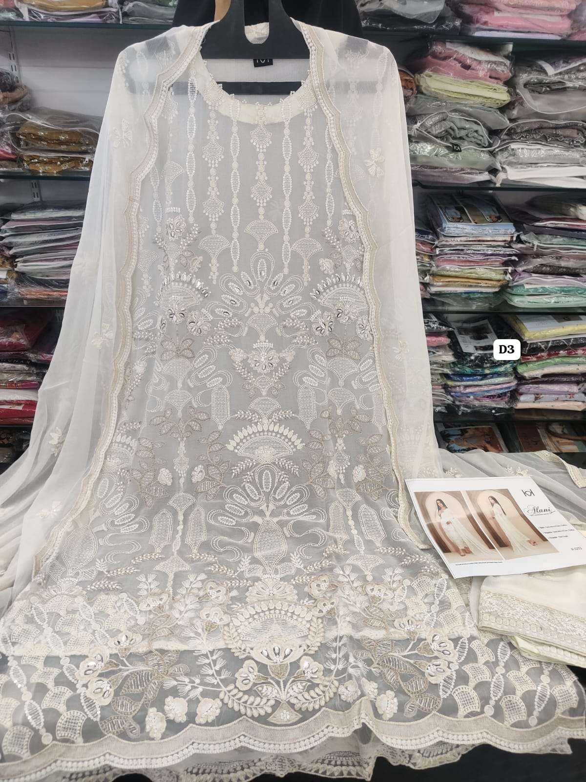 ALANI Fancy Embroidered Chiffon White open pic 2025 By Tawakkal-05