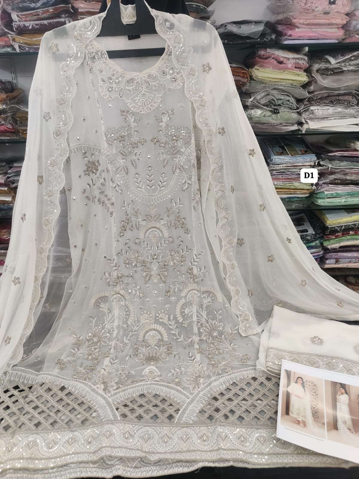 ALANI Fancy Embroidered Chiffon White open pic 2025 By Tawakkal-07