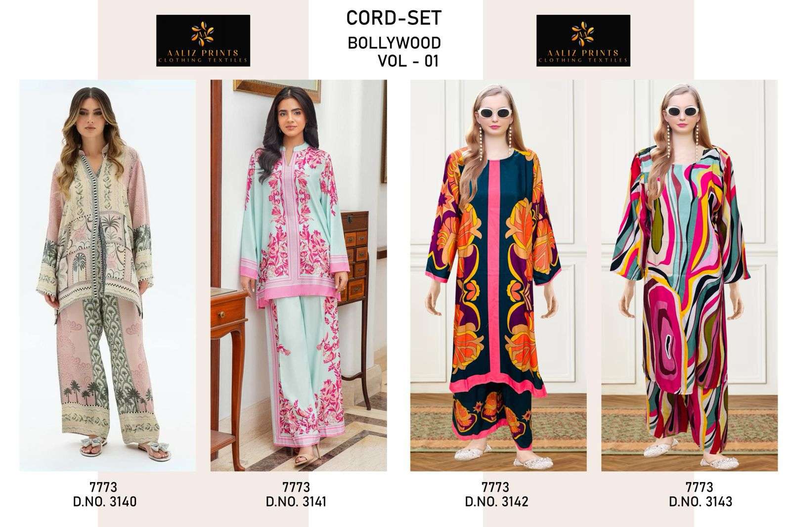 BOLLYWOOD CORD SET VOL 1 Full Stiched Printed Aaliz Prints-01-06