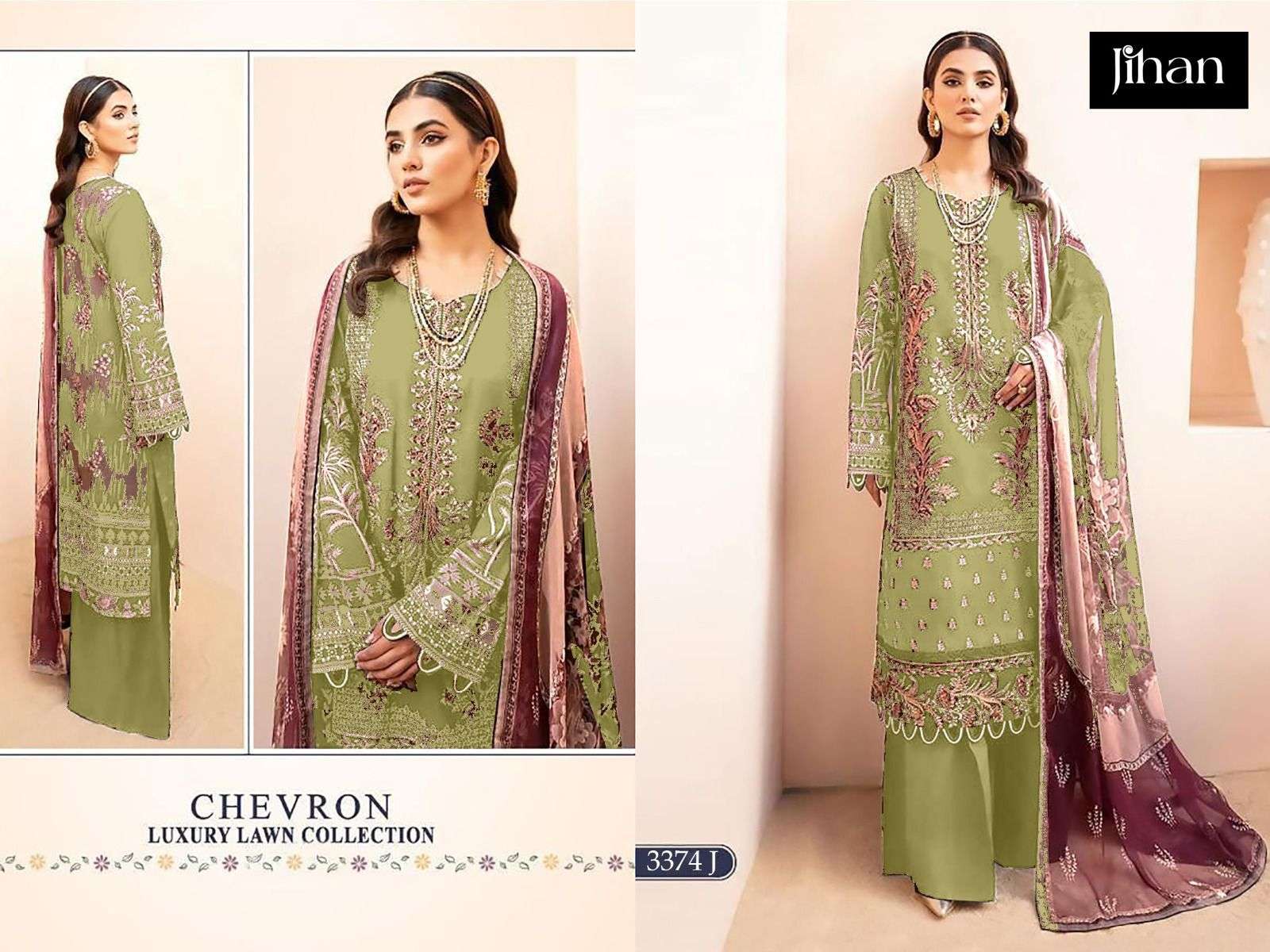 D no:-3374 CHEVRON LUXURY LAWN COLLECTION BY JIHAN-03
