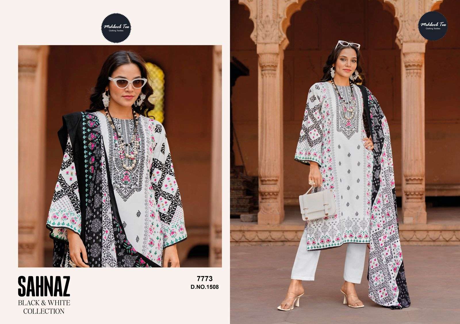 D.No Sahnaz black and white collection 1505 to 1508 by Mehboob tex-01
