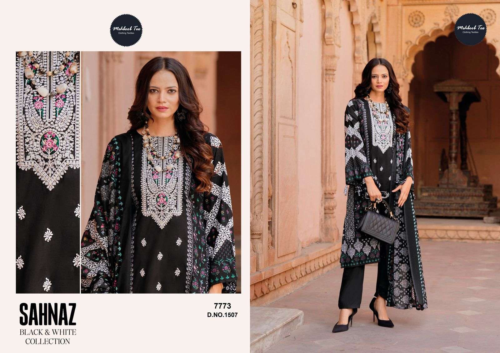 D.No Sahnaz black and white collection 1505 to 1508 by Mehboob tex-02
