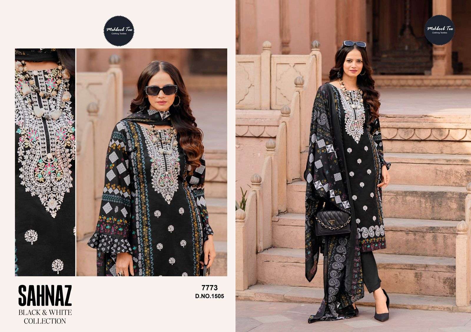 D.No Sahnaz black and white collection 1505 to 1508 by Mehboob tex-04