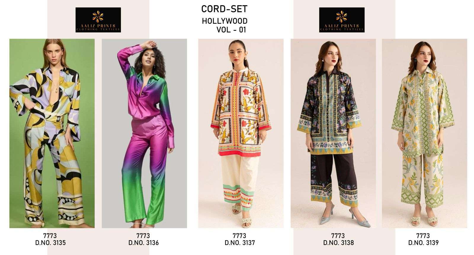 HOLLYWOOD CORD SET VOL 1 Full Stiched Printed Aaliz Prints-01-10