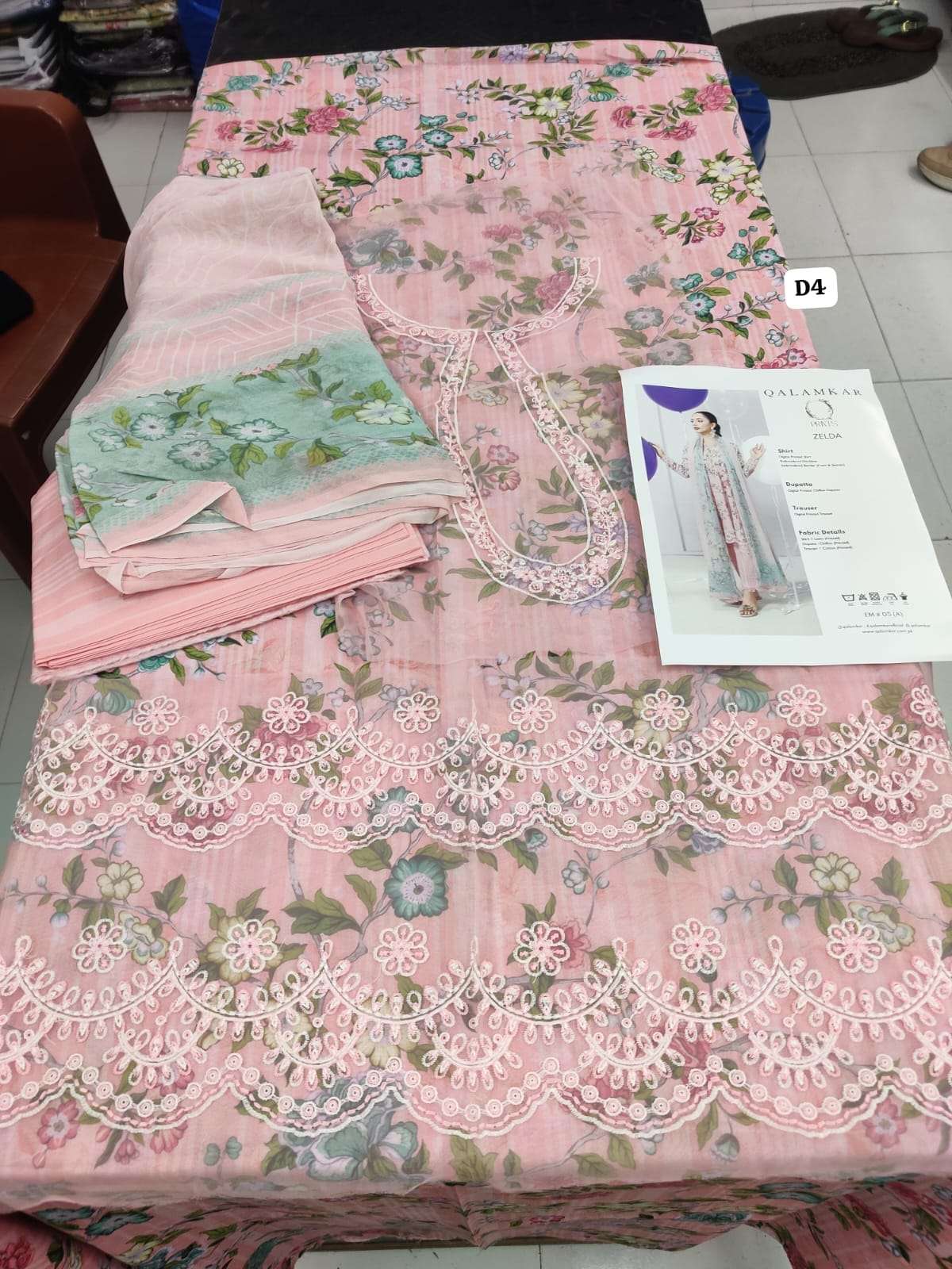 QPrints Unstitched Embroidered Lawn Open Pic 25 Vol 2 By Qalamkar-16