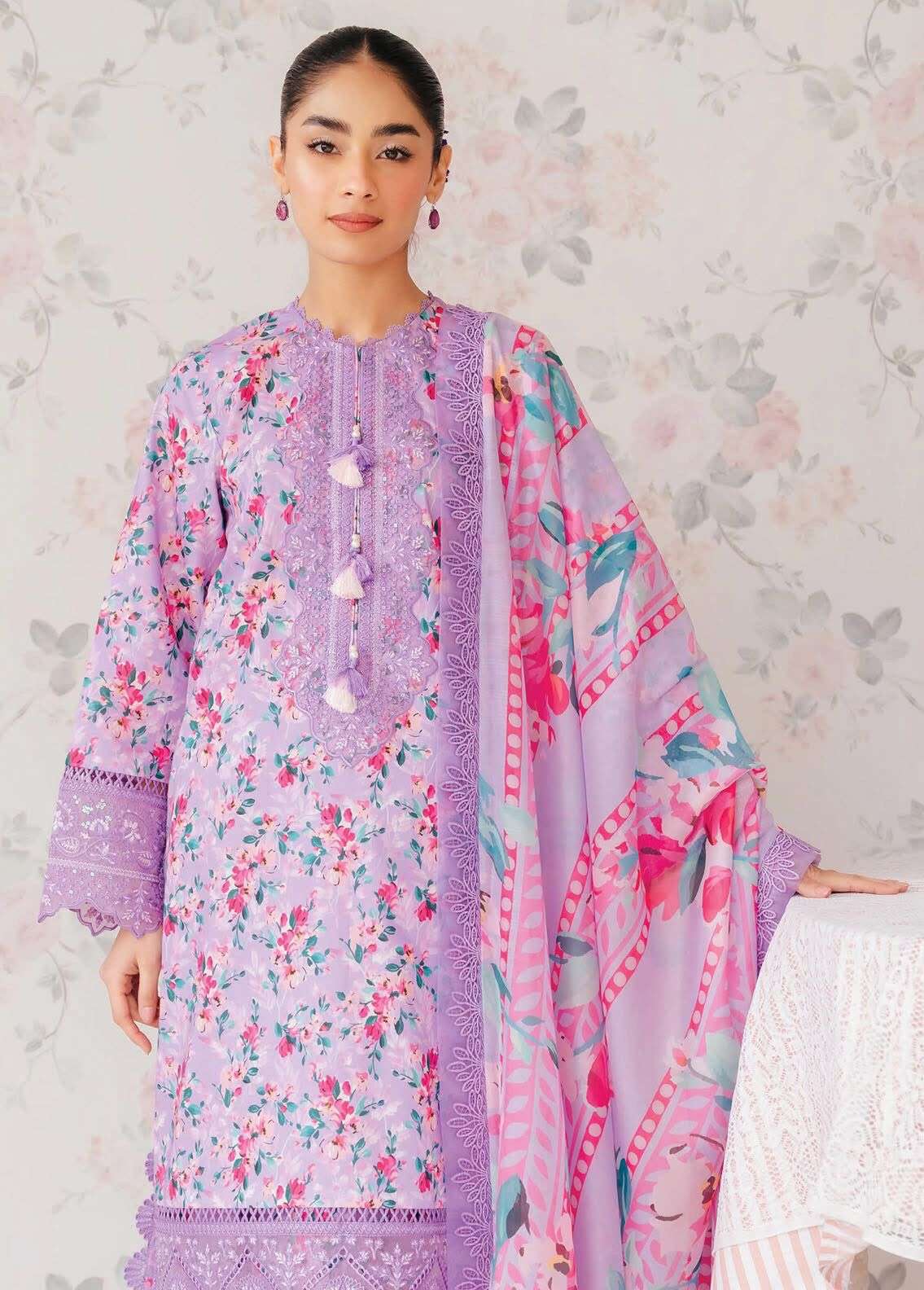 The Floral Charm Unstiched Lawn Collection by Afrozeh-01