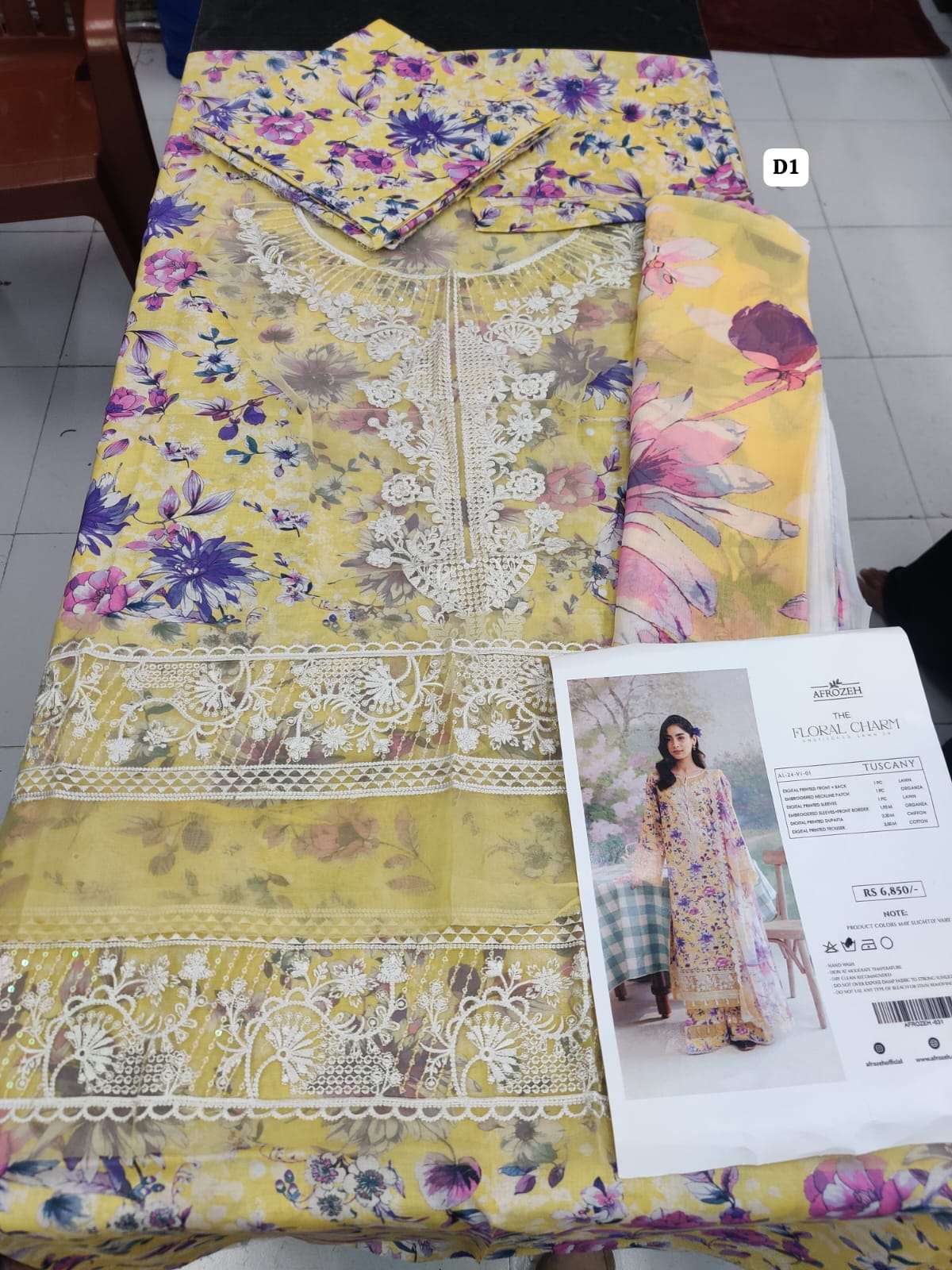The Floral Charm Unstiched Lawn Collection by Afrozeh-06