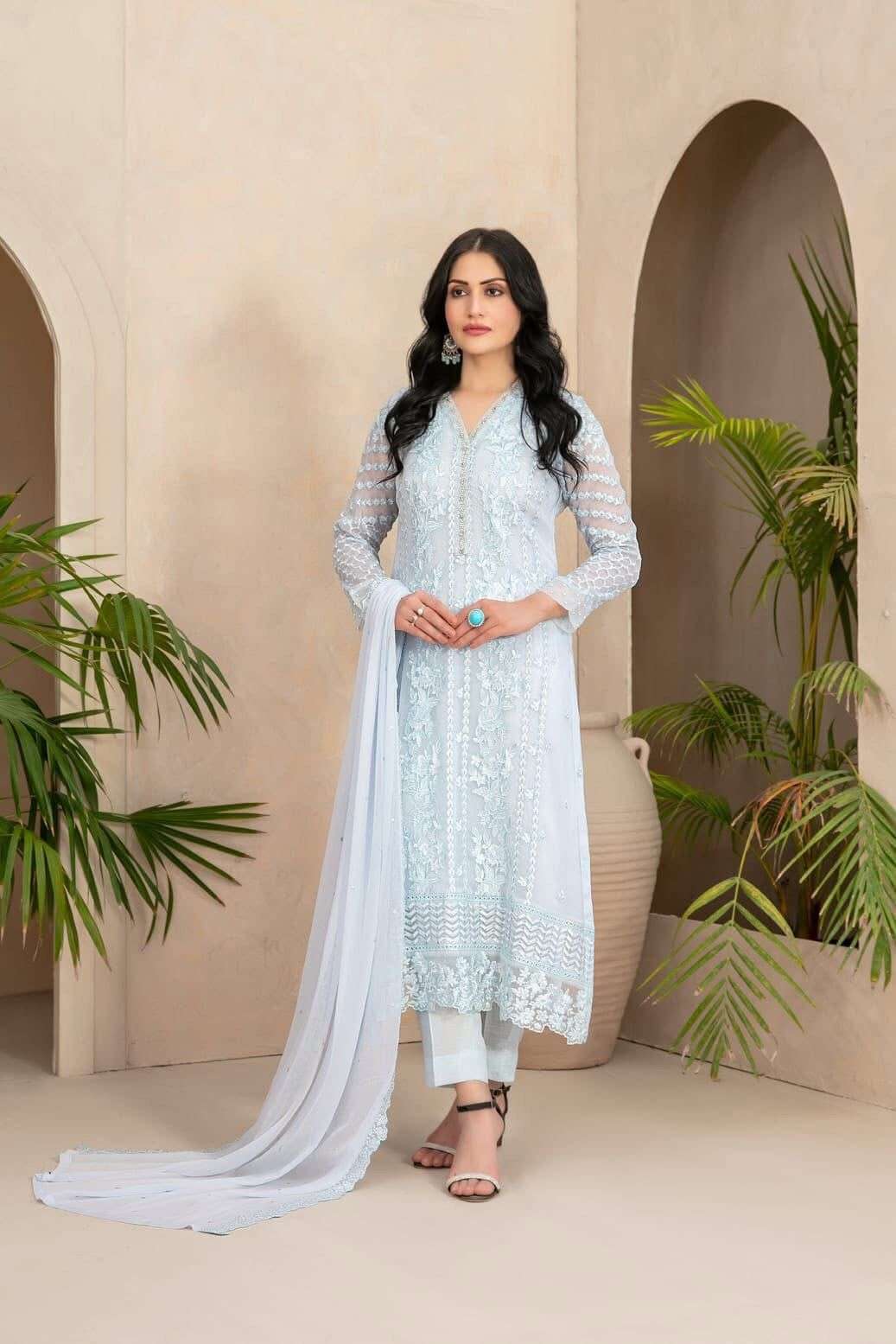 ZAURA SEMI-STITCHED CHIFFON BY TAWAKKAL-05