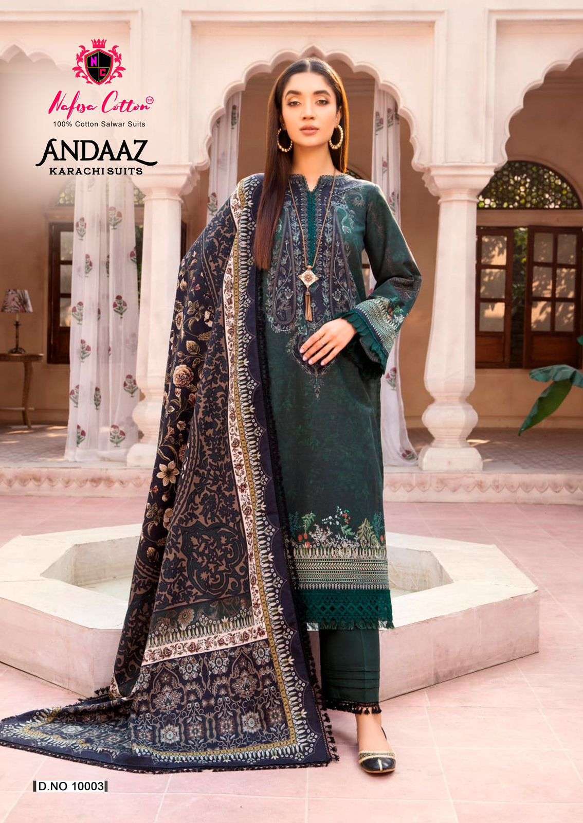 ANDAAZ KARACHI SUITS VOL 10 Open & Model by Nafisa Cotton-05