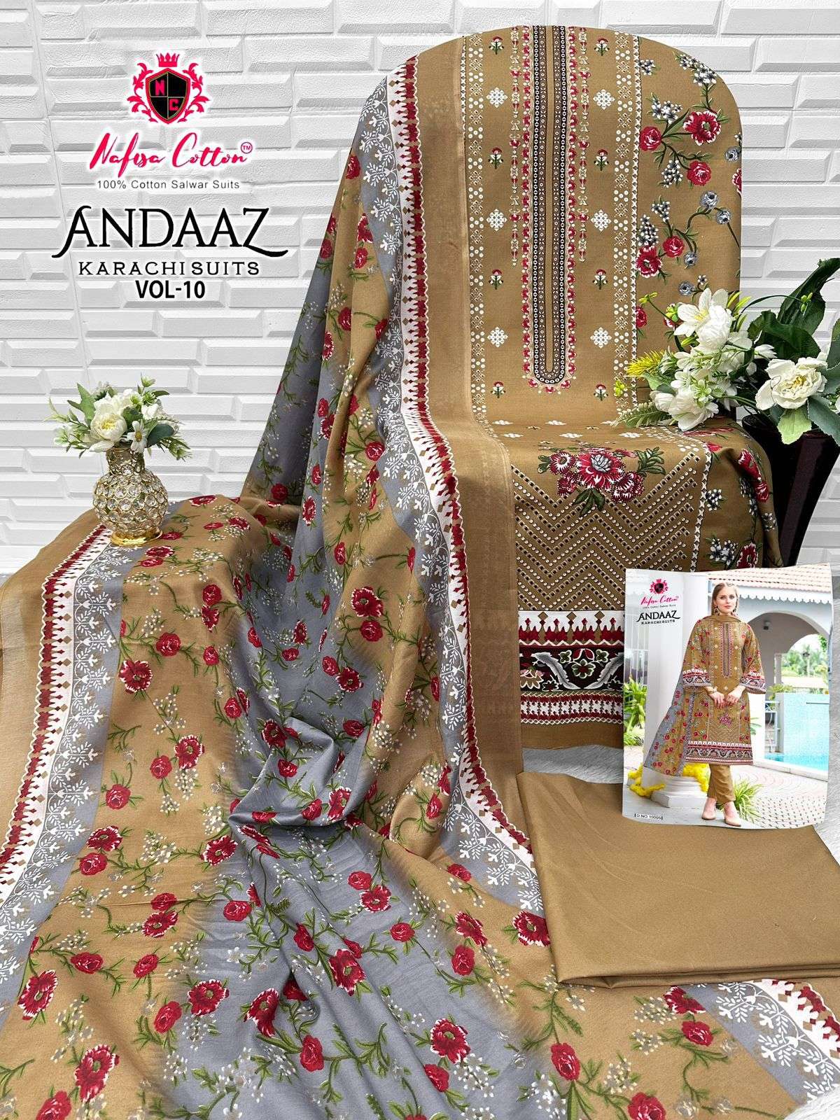 ANDAAZ KARACHI SUITS VOL 10 Open & Model by Nafisa Cotton-08
