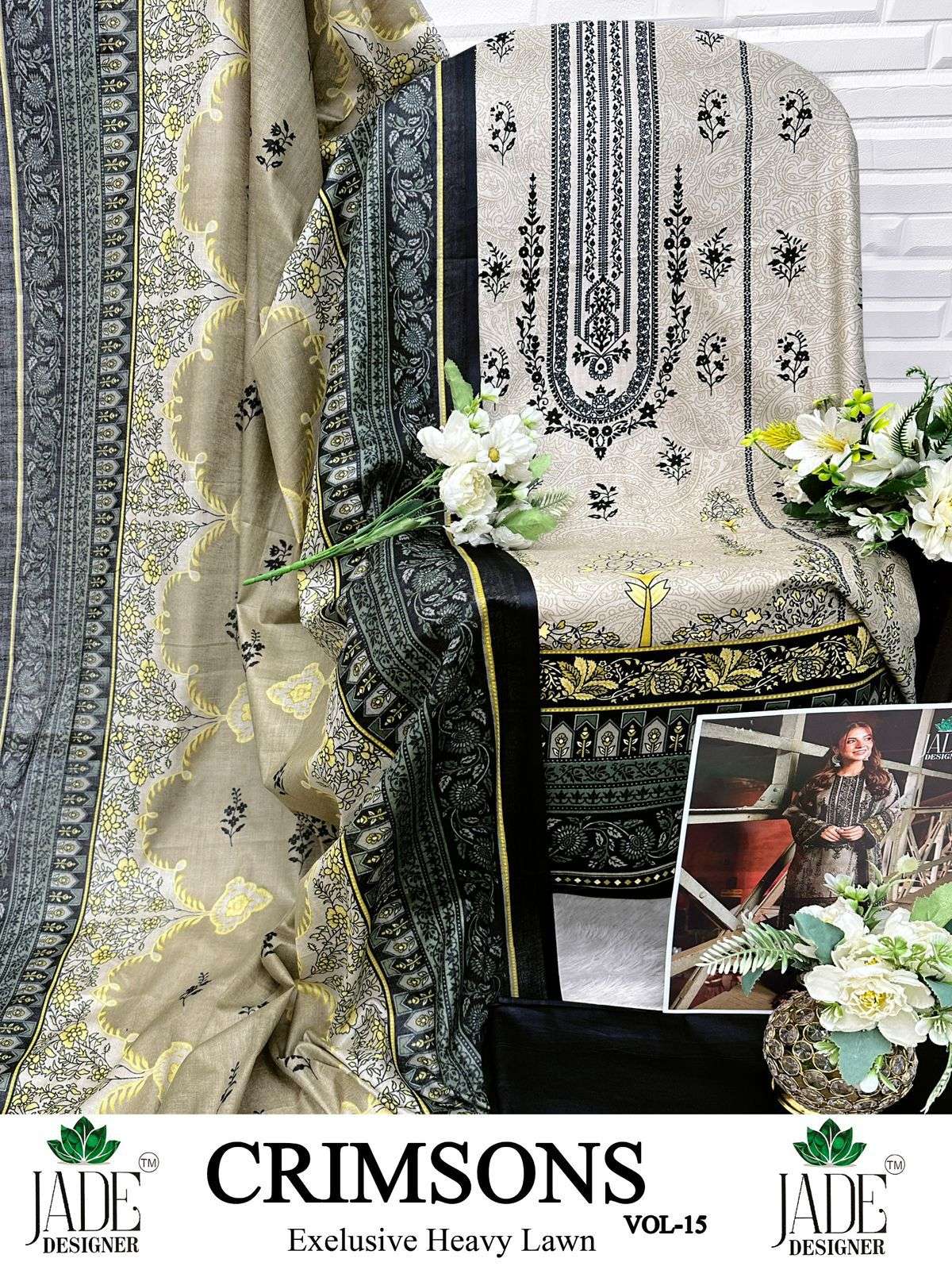 CRIMSONS VOL -15 HEAVY LAWN COTTON BY JADE-09