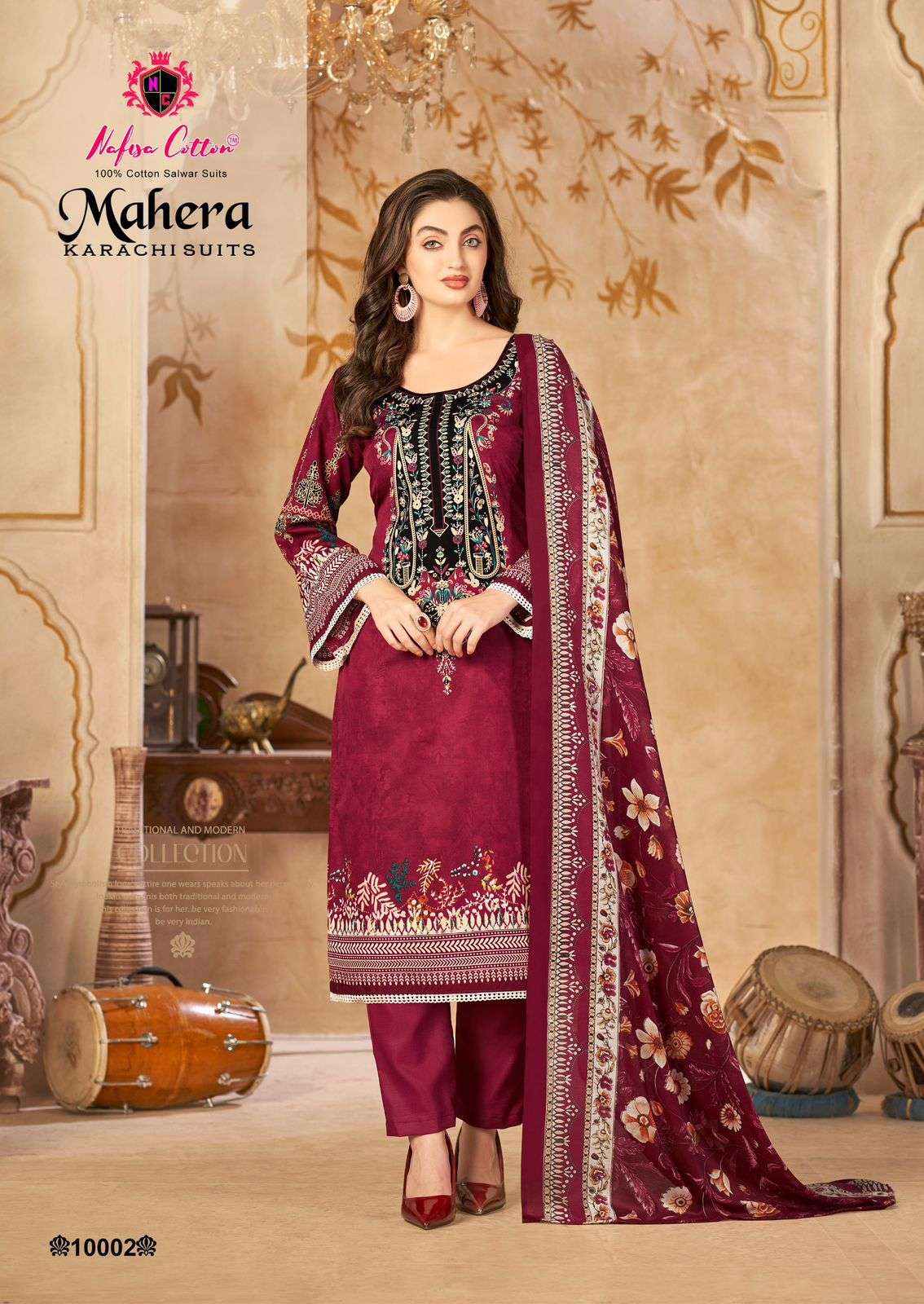 MAHERA KARACHI SUITS VOL 10 BY NAFISHA COTTON-04
