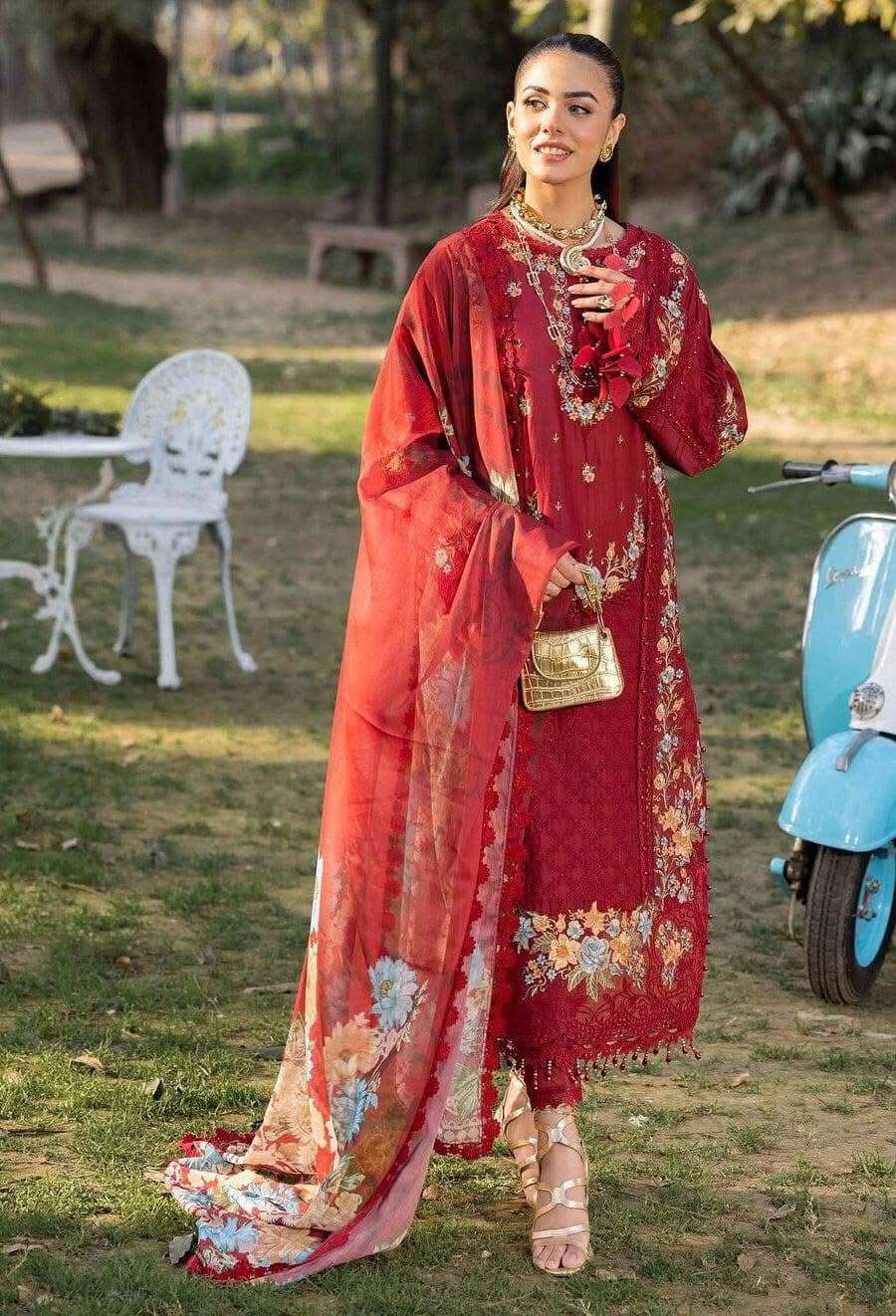 GULRUKH LAWN HEAVY EMBROIDERED CHICKANKARI BY ADAN LIBAS-04