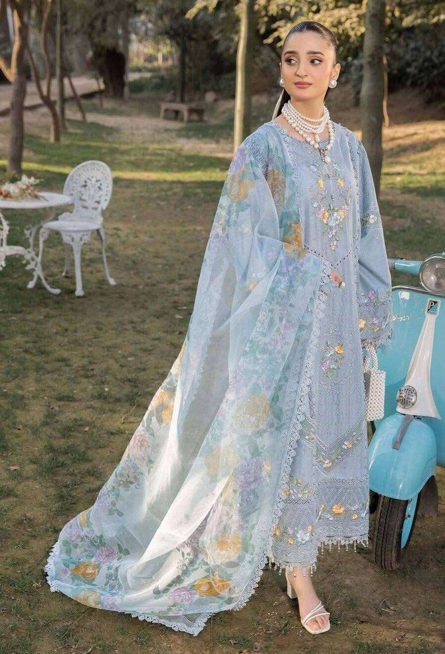 GULRUKH LAWN HEAVY EMBROIDERED CHICKANKARI BY ADAN LIBAS-08