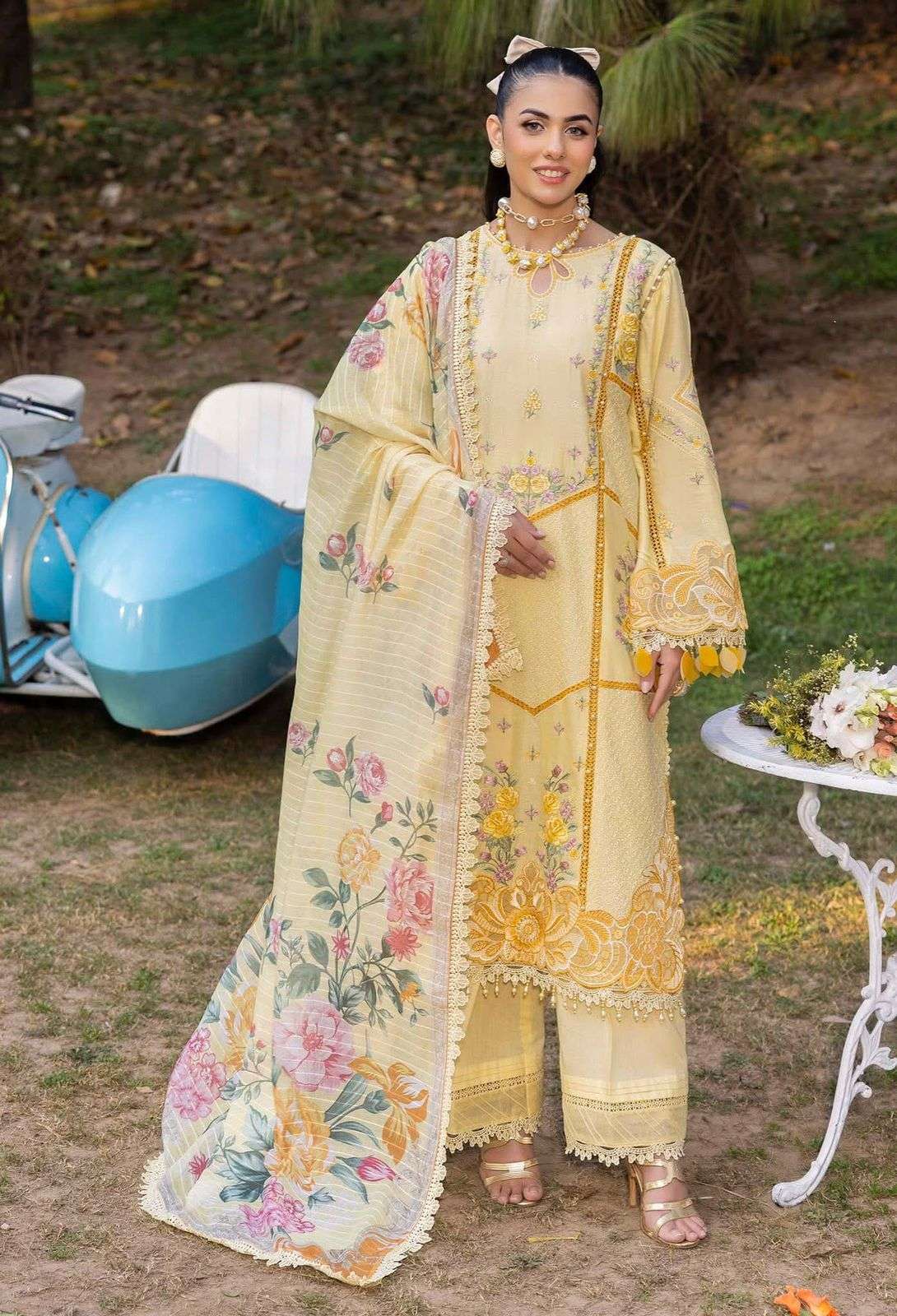 GULRUKH LAWN HEAVY EMBROIDERED CHICKANKARI BY ADAN LIBAS-10