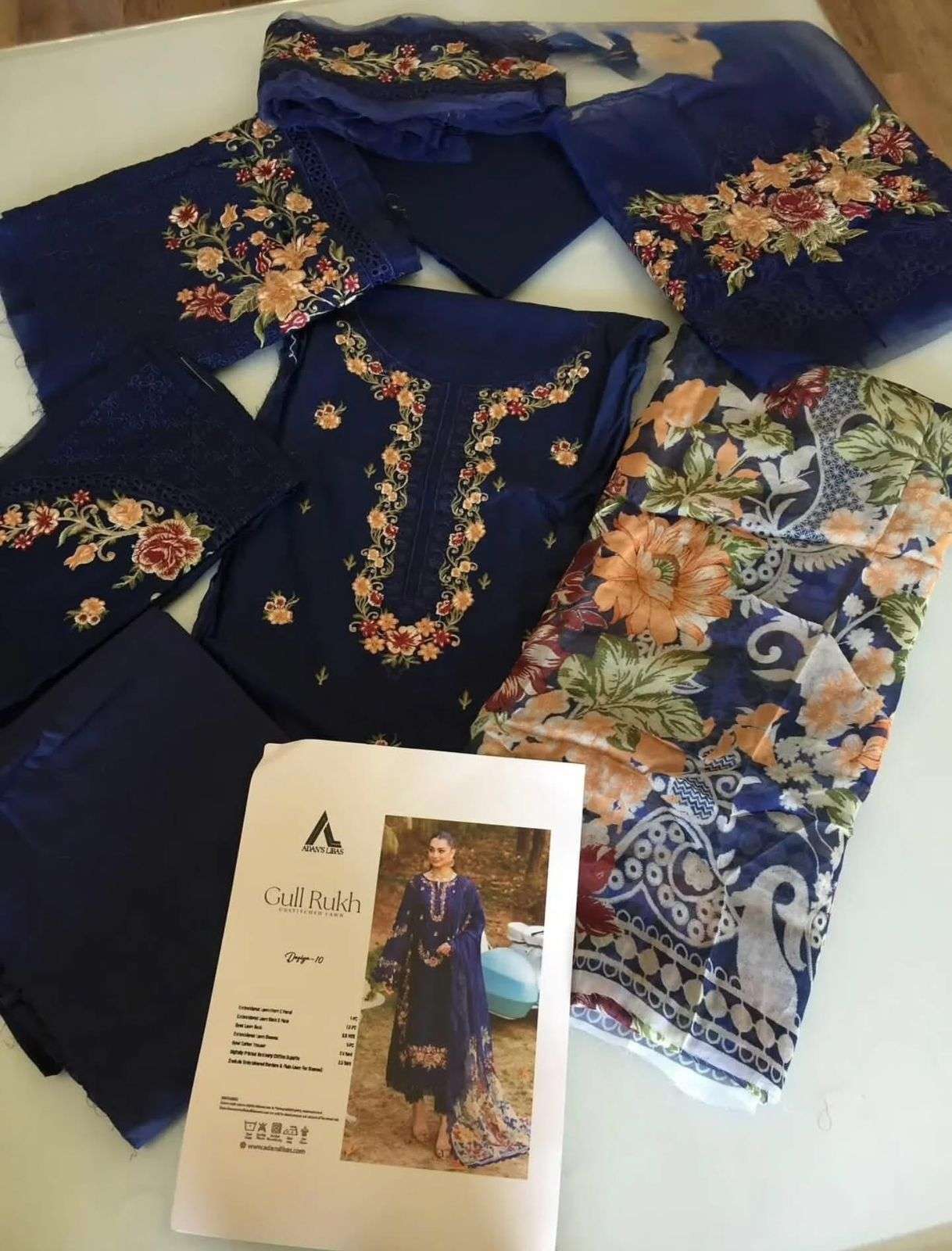 GULRUKH LAWN HEAVY EMBROIDERED CHICKANKARI BY ADAN LIBAS-17