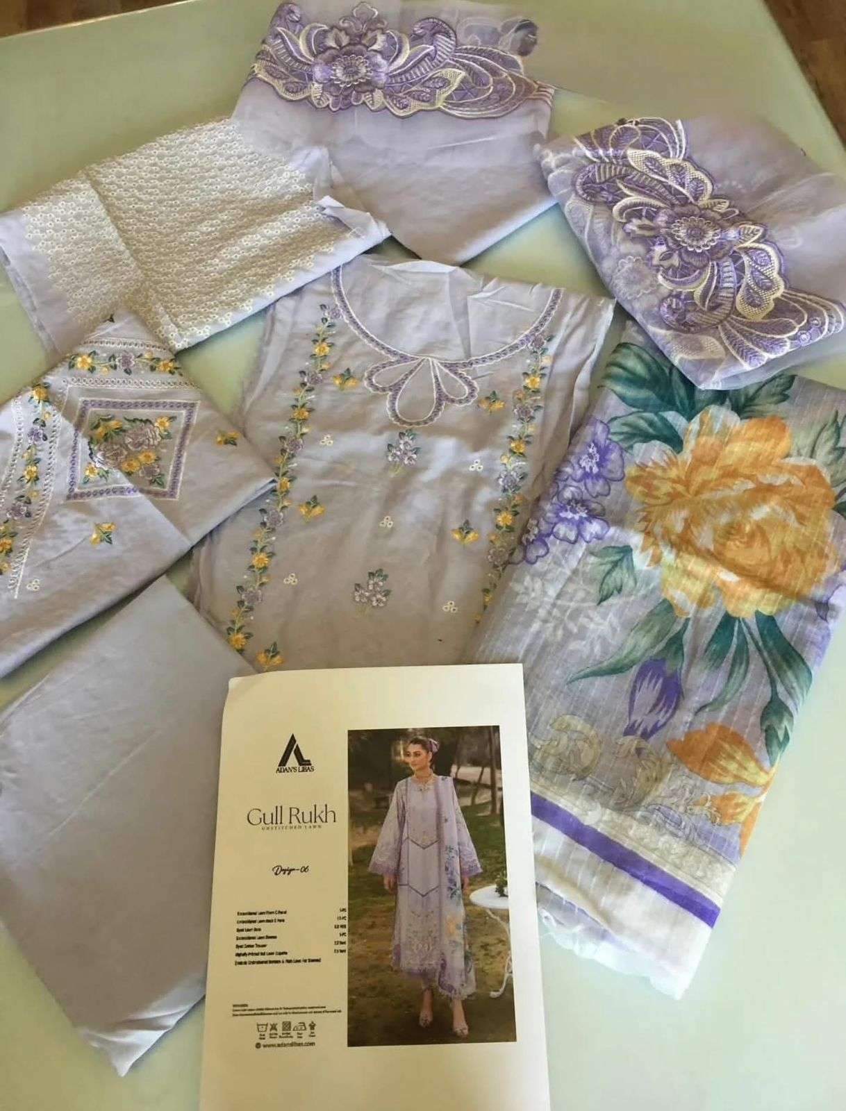 GULRUKH LAWN HEAVY EMBROIDERED CHICKANKARI BY ADAN LIBAS-18