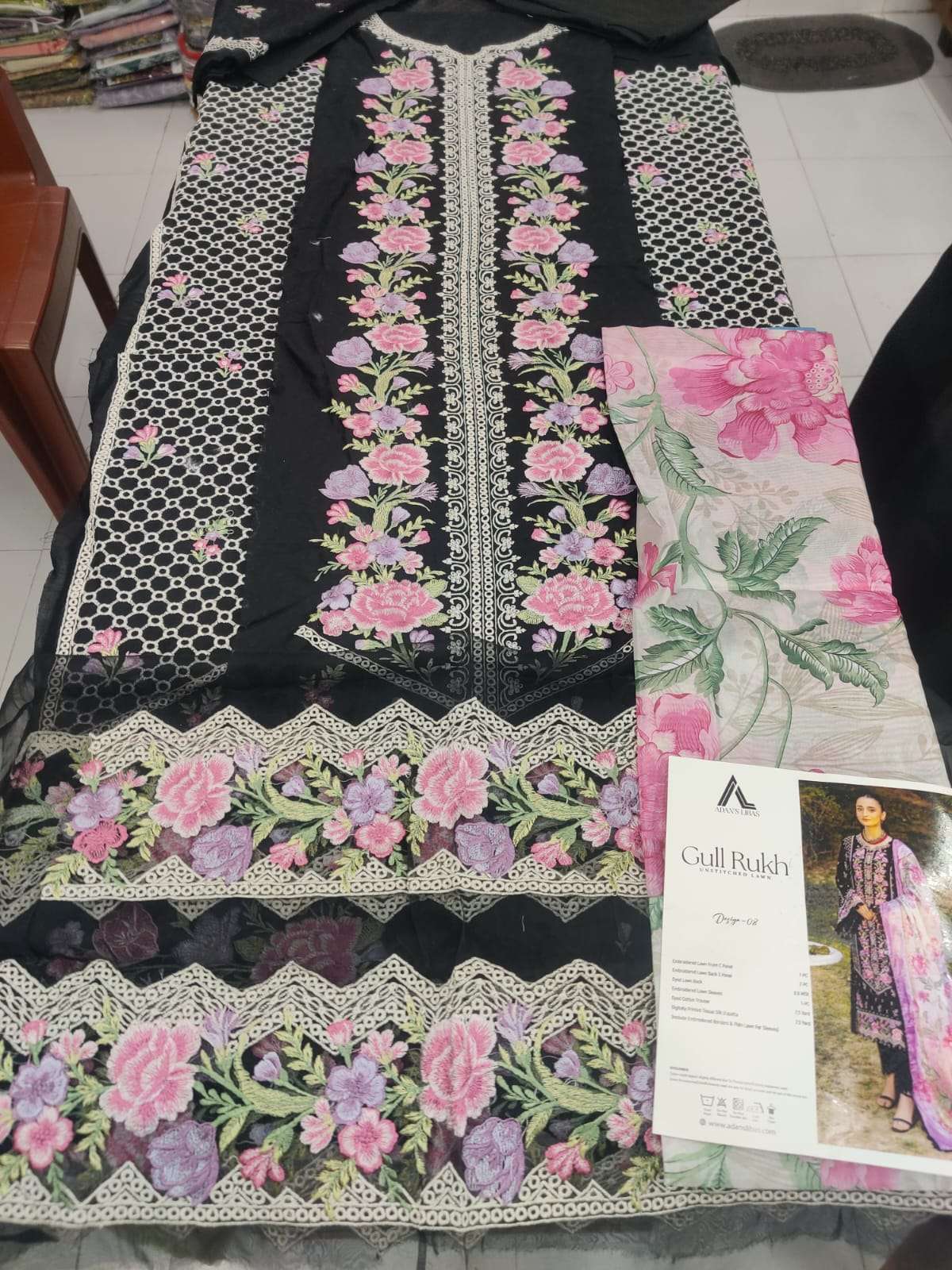 GULRUKH LAWN HEAVY EMBROIDERED CHICKANKARI BY ADAN LIBAS-21