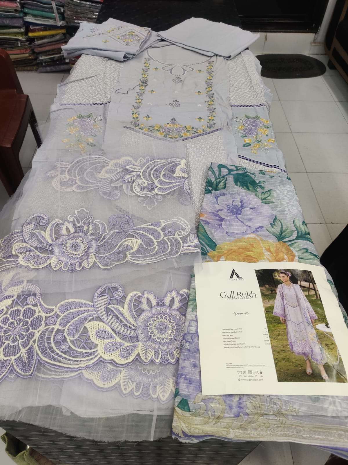 GULRUKH LAWN HEAVY EMBROIDERED CHICKANKARI BY ADAN LIBAS-23