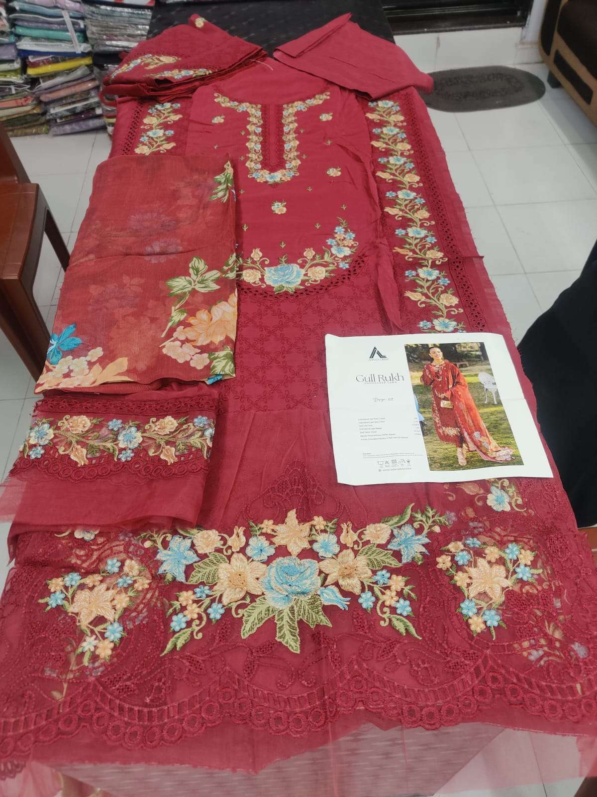 GULRUKH LAWN HEAVY EMBROIDERED CHICKANKARI BY ADAN LIBAS-24