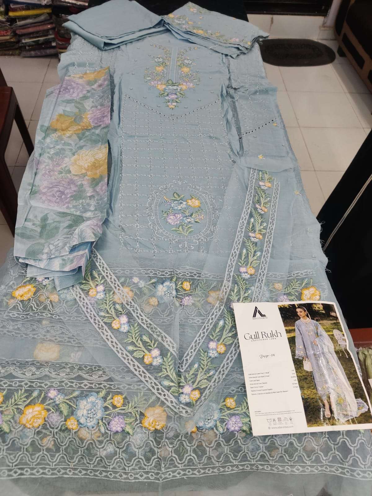 GULRUKH LAWN HEAVY EMBROIDERED CHICKANKARI BY ADAN LIBAS-26