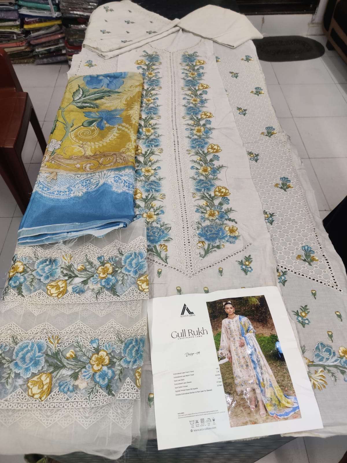 GULRUKH LAWN HEAVY EMBROIDERED CHICKANKARI BY ADAN LIBAS-27