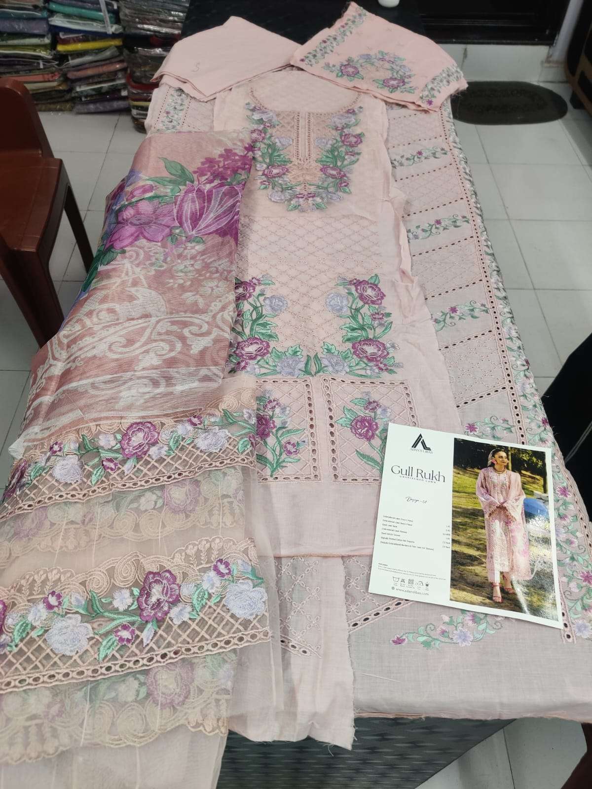 GULRUKH LAWN HEAVY EMBROIDERED CHICKANKARI BY ADAN LIBAS-29