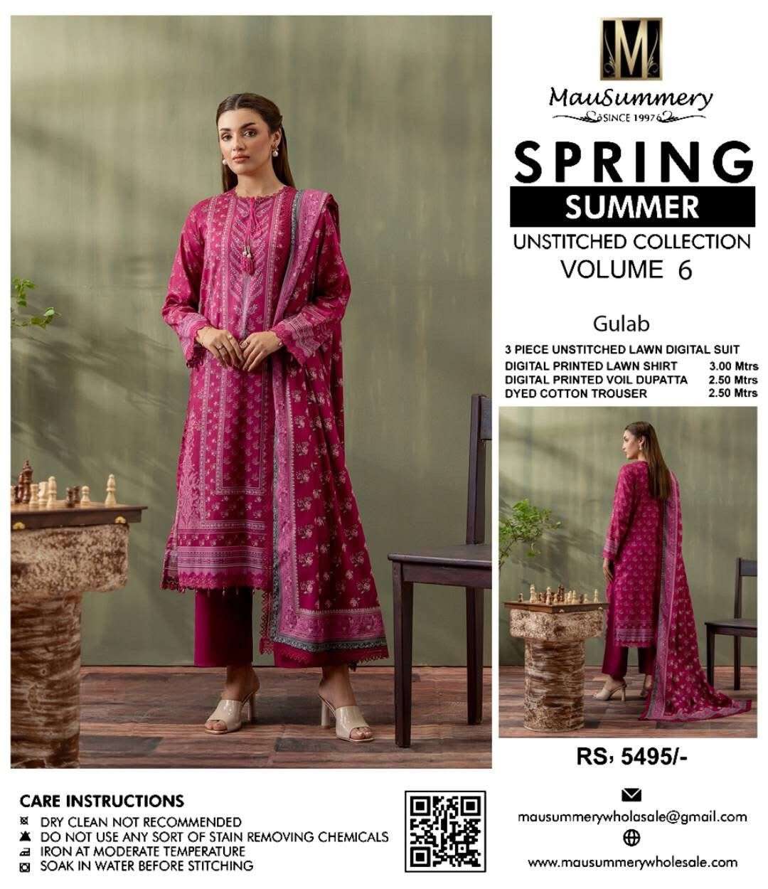 Mausammery Lawn Vol - 6 2025 Open & Model Pic By Mausammery-11