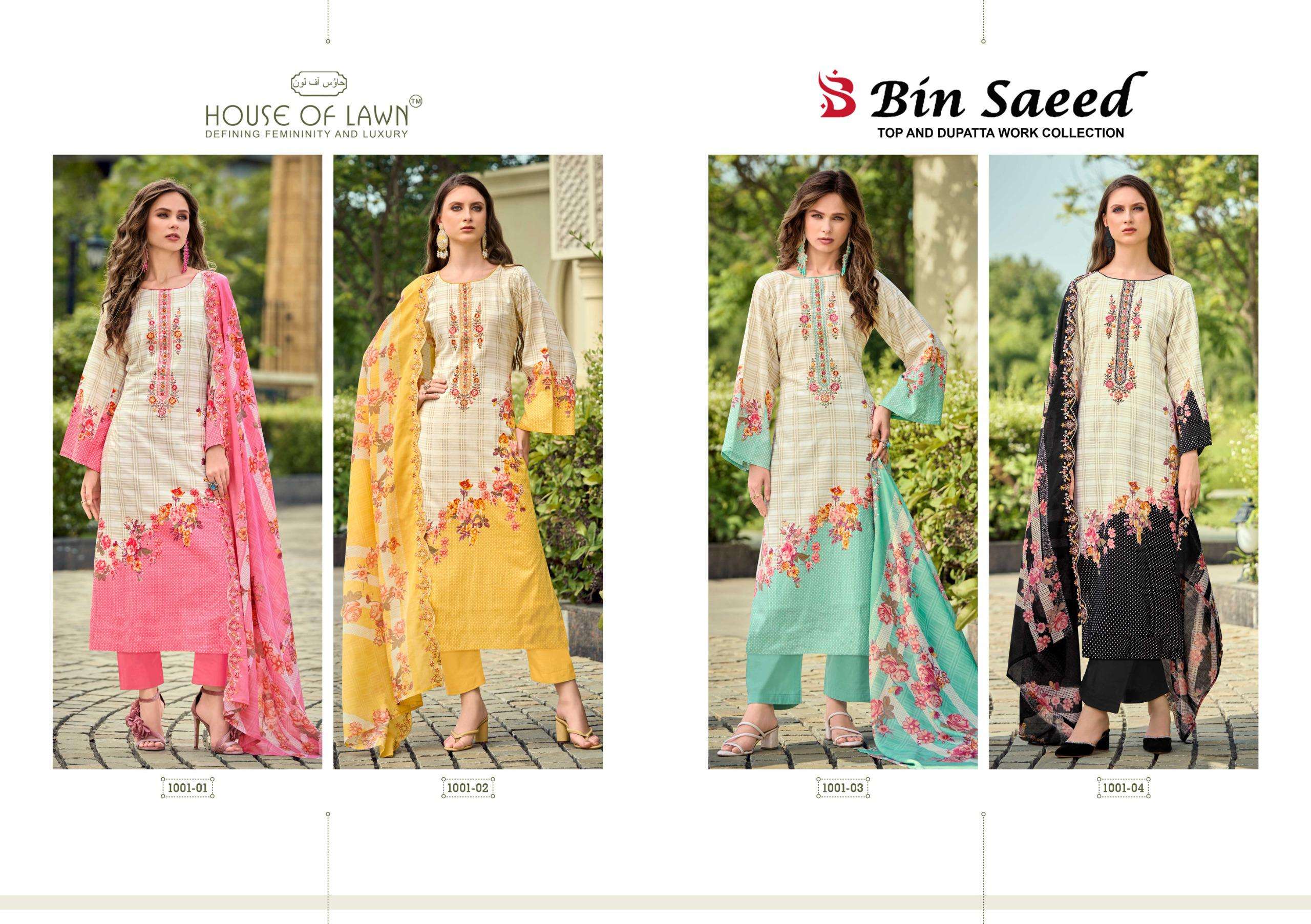 BIN SAEED TOP DUP WORK BY HOUSE OF LAWN	-01-04