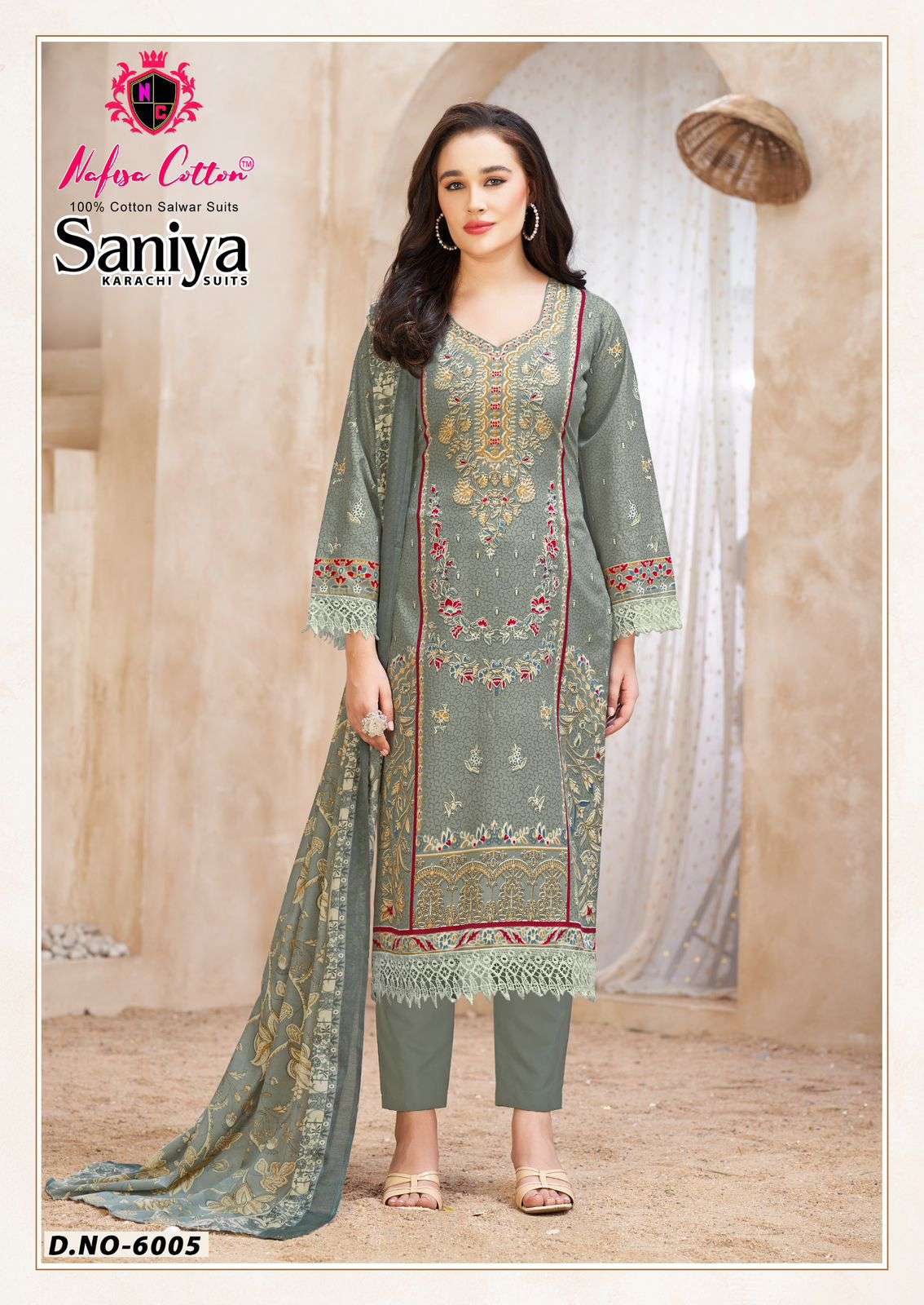 SANIYA KARACHI SUITS VOL 06 NAFISHA COTTON-01