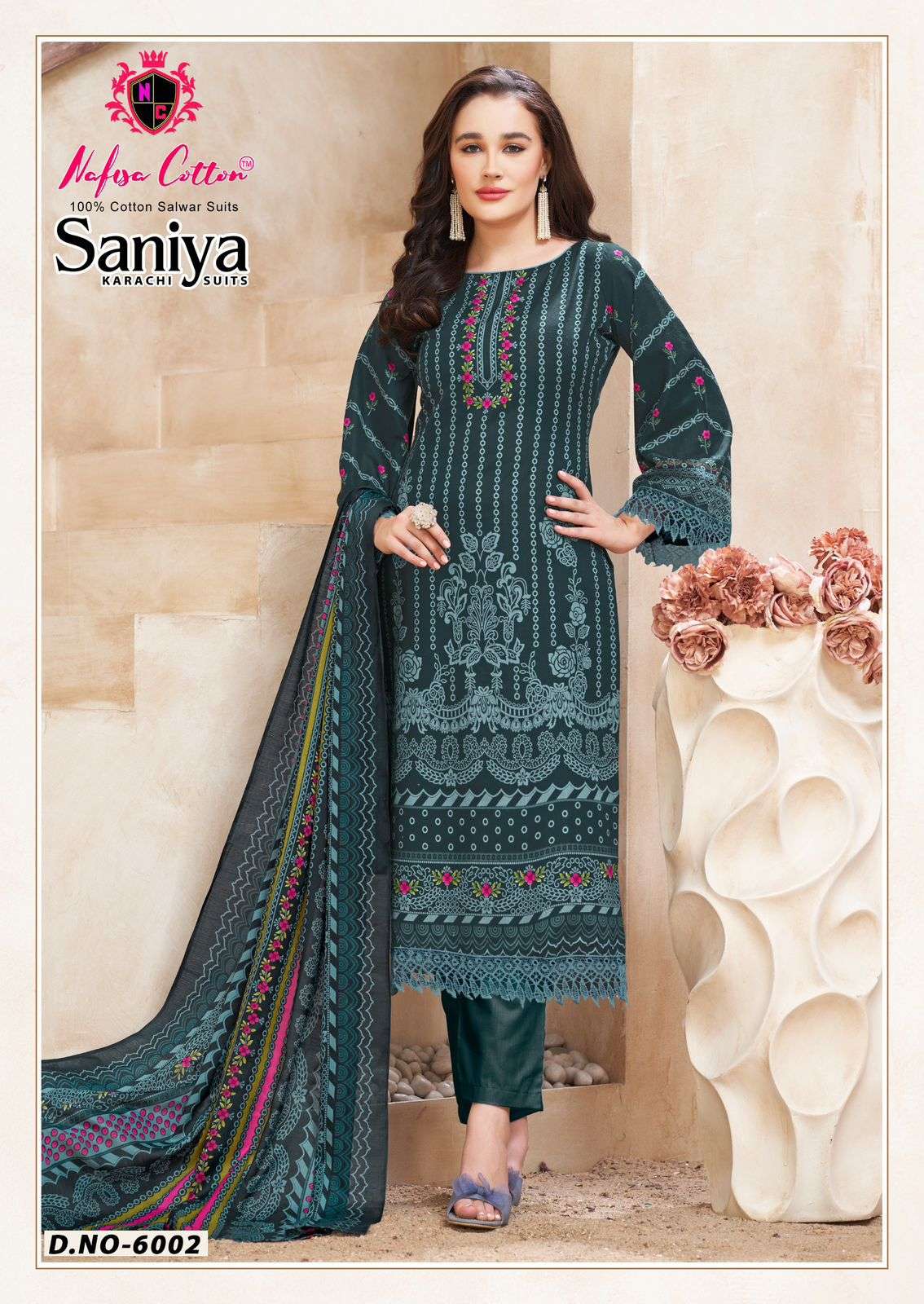SANIYA KARACHI SUITS VOL 06 NAFISHA COTTON-04