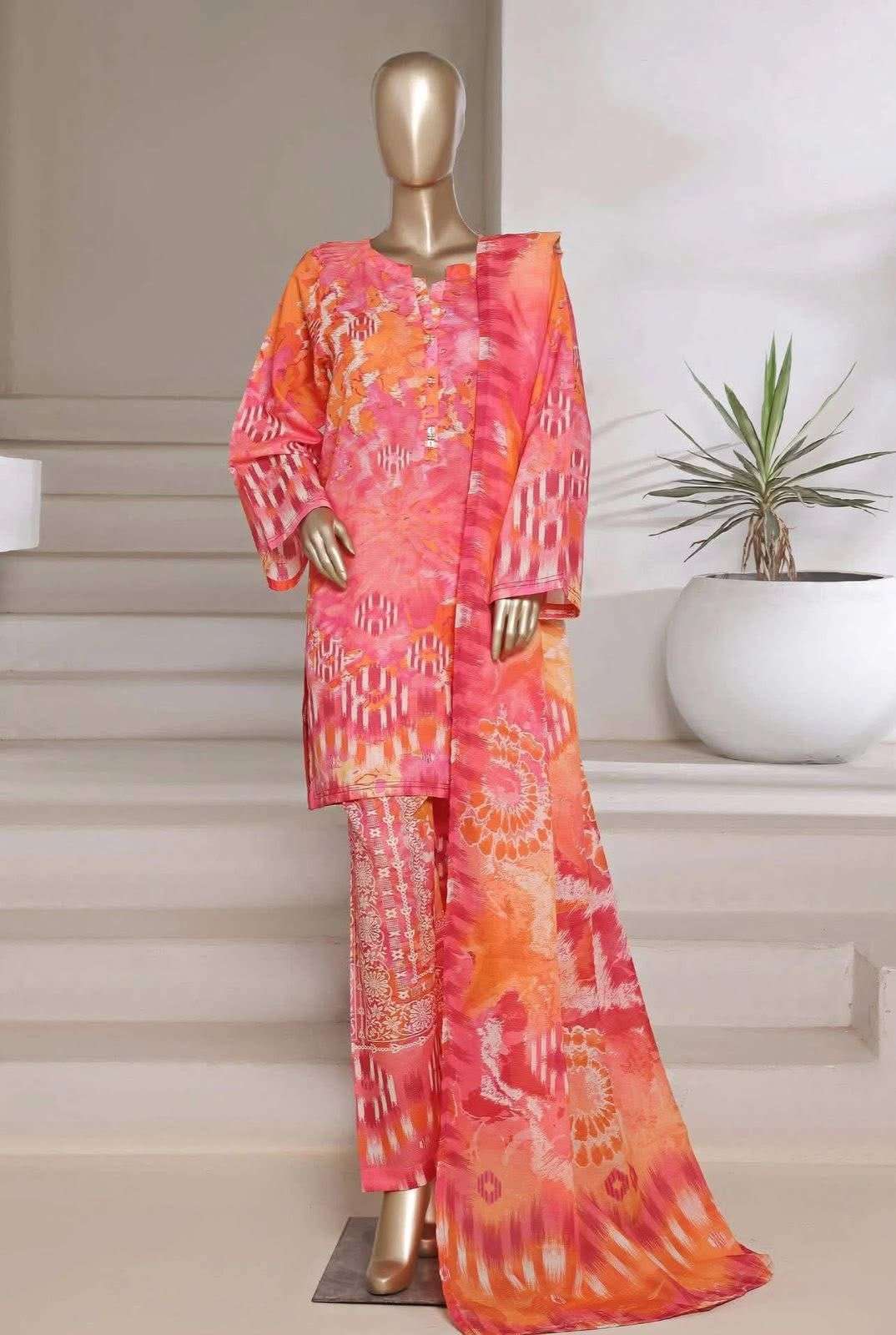 Shimmered Cambric 3Pc Volume - 01 Collection 2025 Model & Open Pic by Sadabahar-01