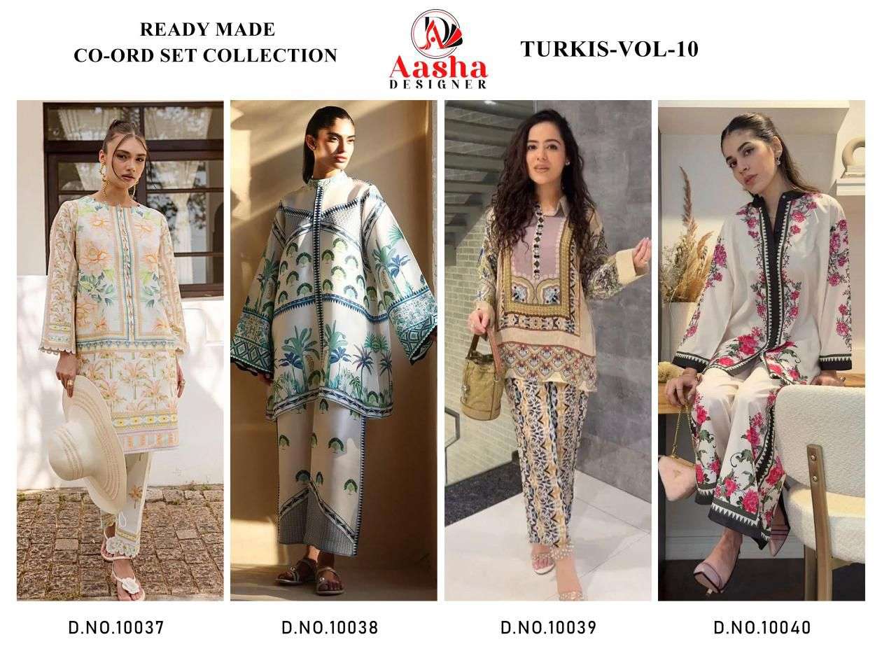 TURKIS VOL-10 READY MADE CO-ORD SET D NO 10037,10040 by Aasha-01-08