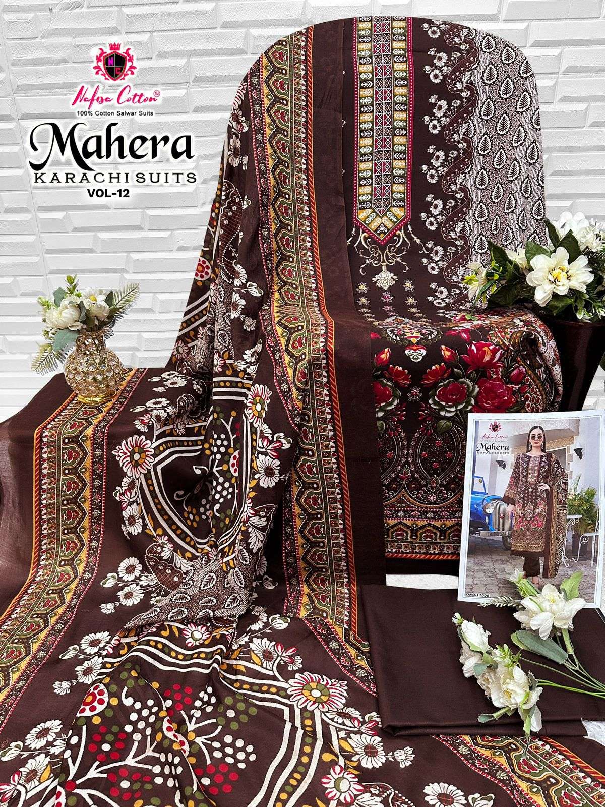 MAHERA KARACHI SUITS VOL - 12 BY NAFISA COTTON - 05