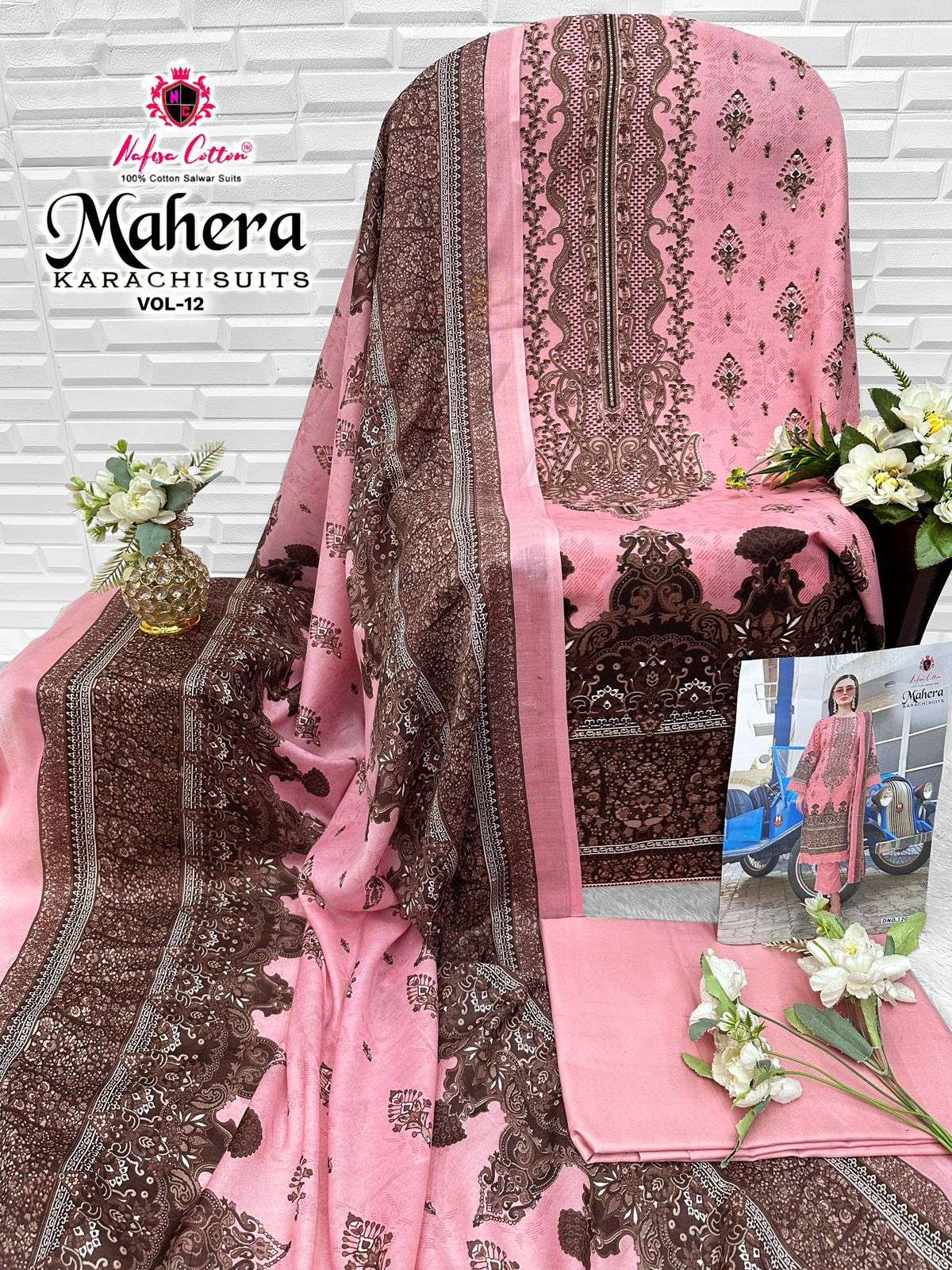 MAHERA KARACHI SUITS VOL - 12 BY NAFISA COTTON - 06