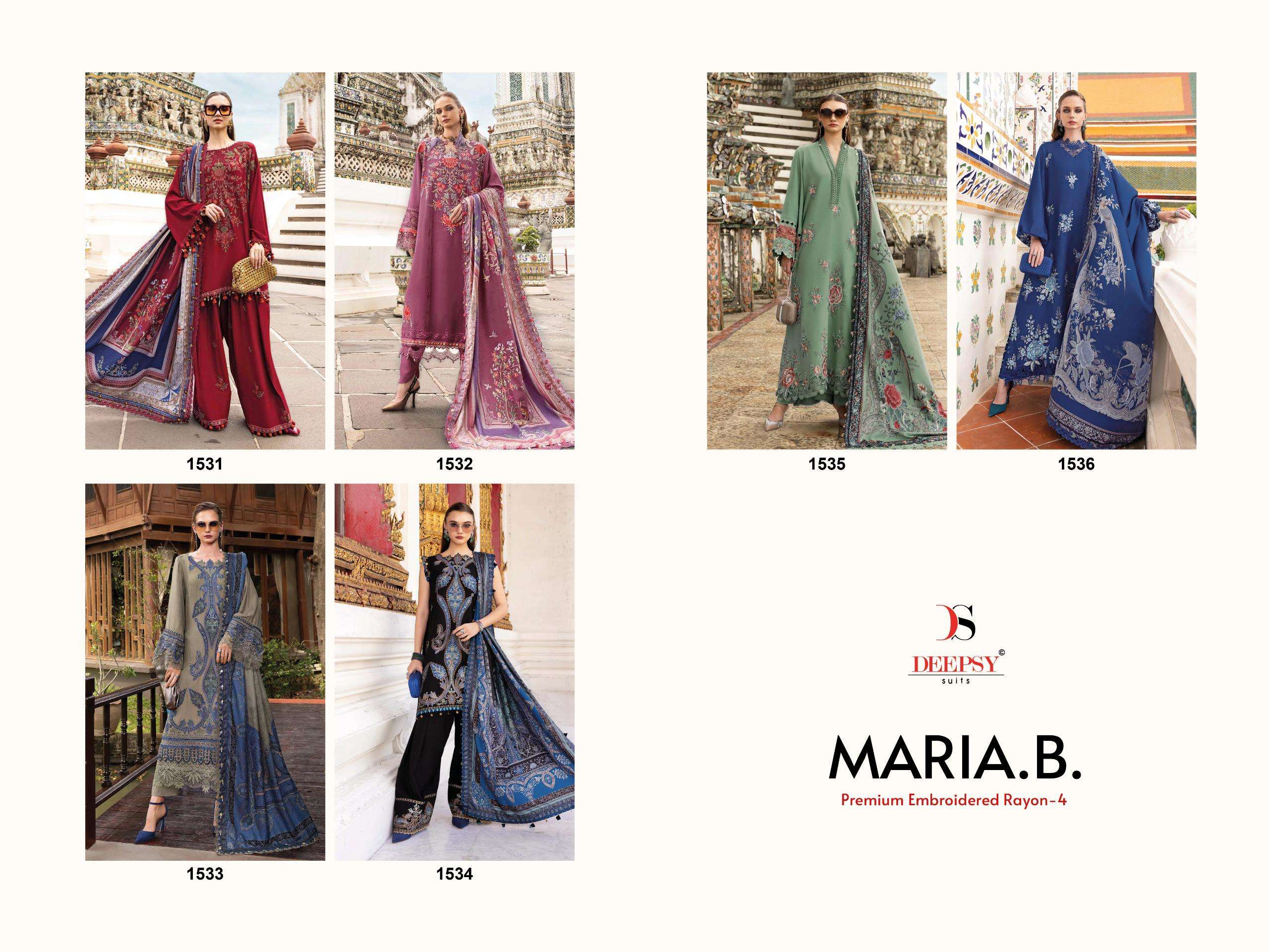 MARIA B EMB.RAYON COLLECTION - 4 BY DEEPSY SUITS - 01 - 06 B