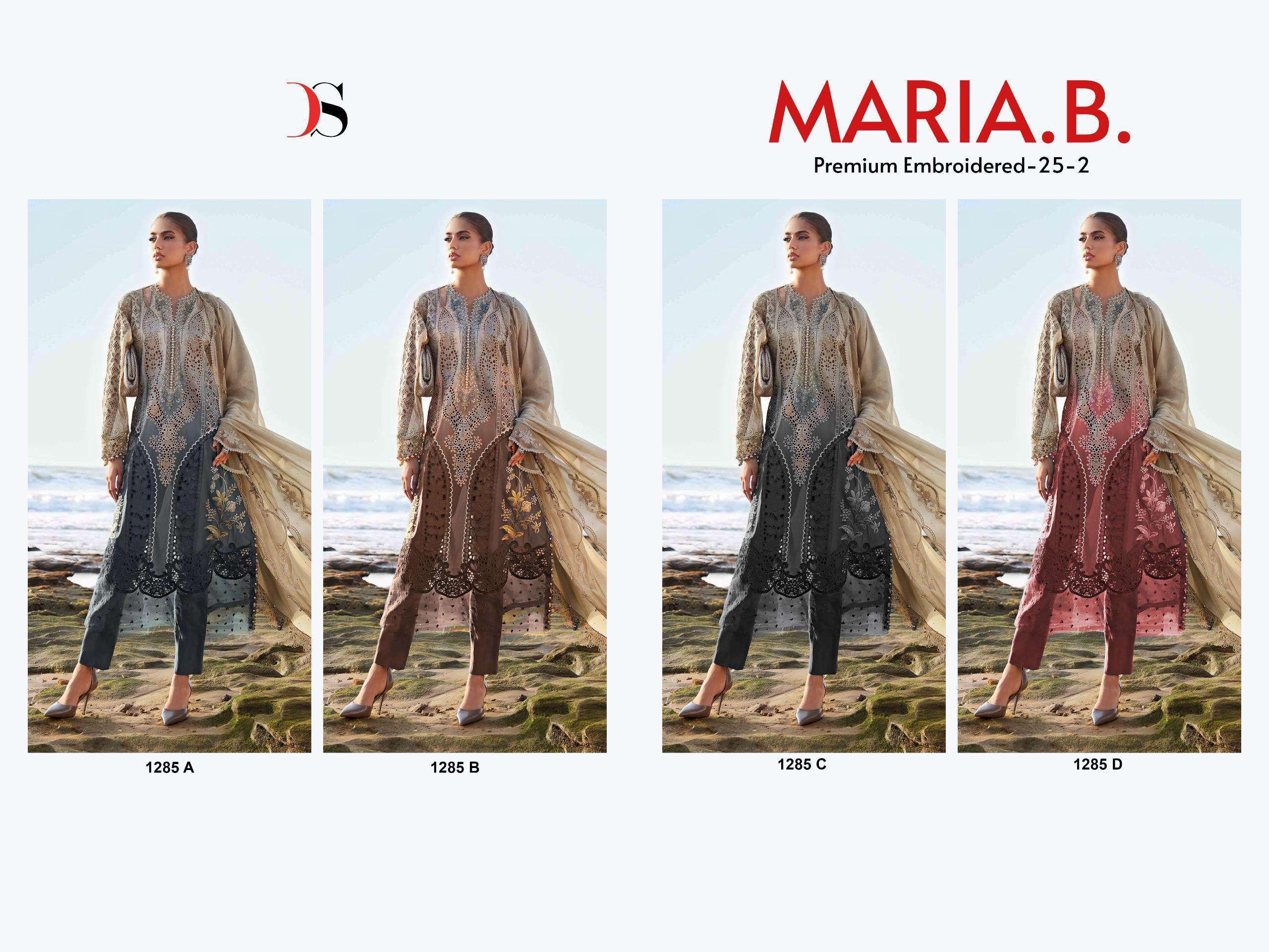 MARIA B PREMIUM EMBROIDERED 25 - 2 D.NO.:1285 DEEPSY SUITS - 01 - 04