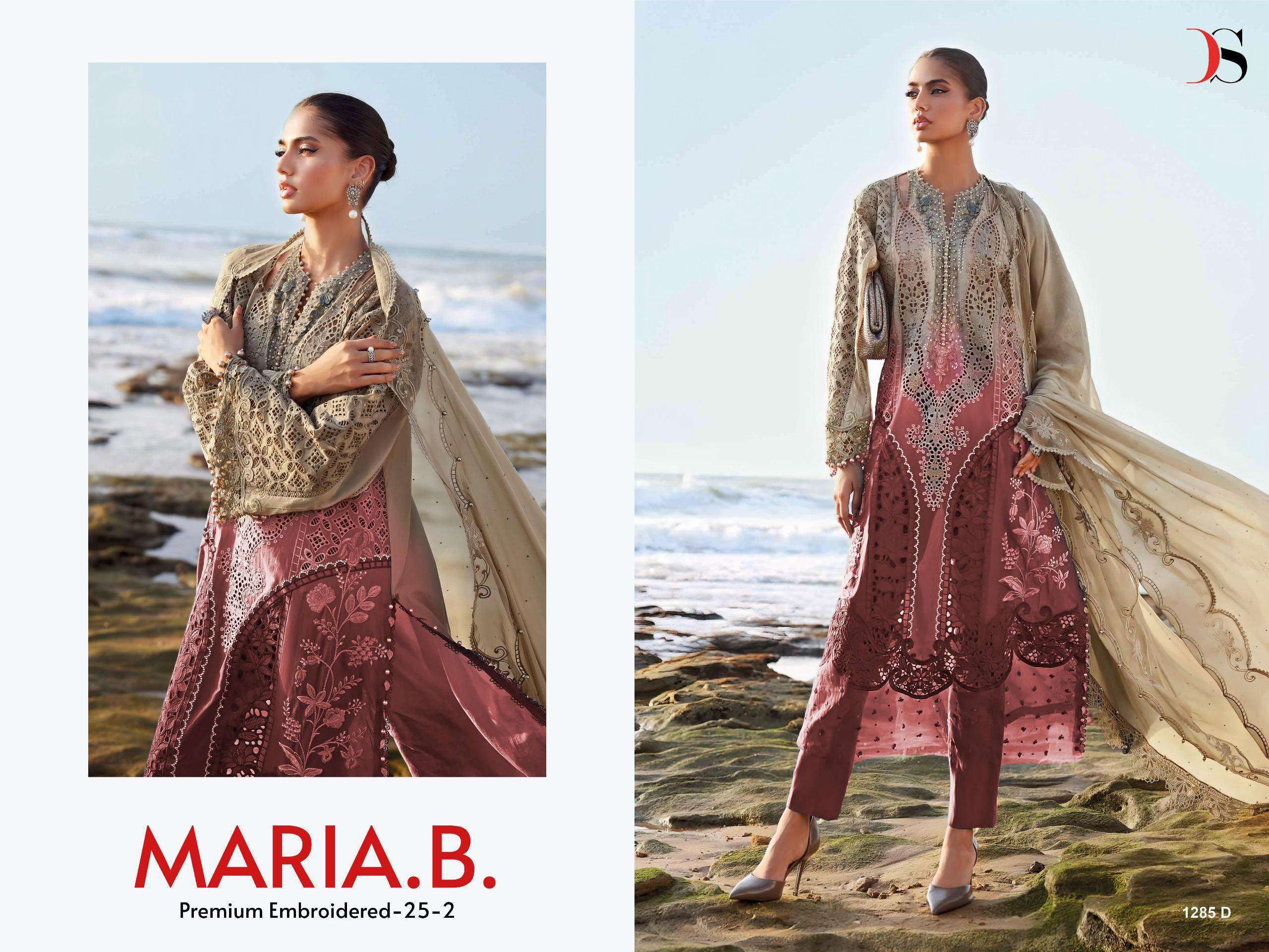 MARIA B PREMIUM EMBROIDERED 25 - 2 D.NO.:1285 DEEPSY SUITS - 01
