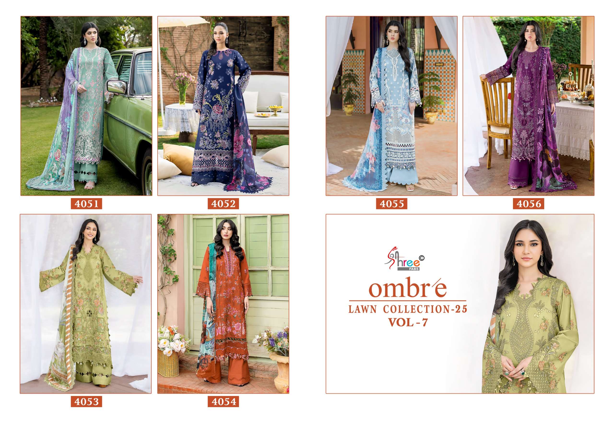 OMBRE LAWN COLLECTION - 2025 VOL - 7 BY SHREE FABS - 01 - 06 B